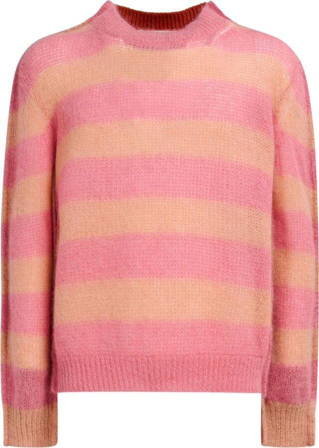 Marni o1w1db10125 Stripe-Prink Knit Jumper in Pink Size US M / EU 48-50 / 2 - 1 Preview