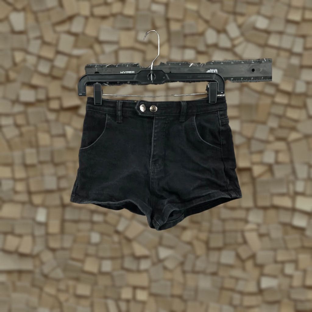 Vintage JB Style Mom Shorts Women's Juniors Size M Dark Wash Black Denim 5-Pocket Rise Mid Inseam 2.0 in. Casual Fashion Size 32" / US 10 / IT 46 - 1 Thumbnail