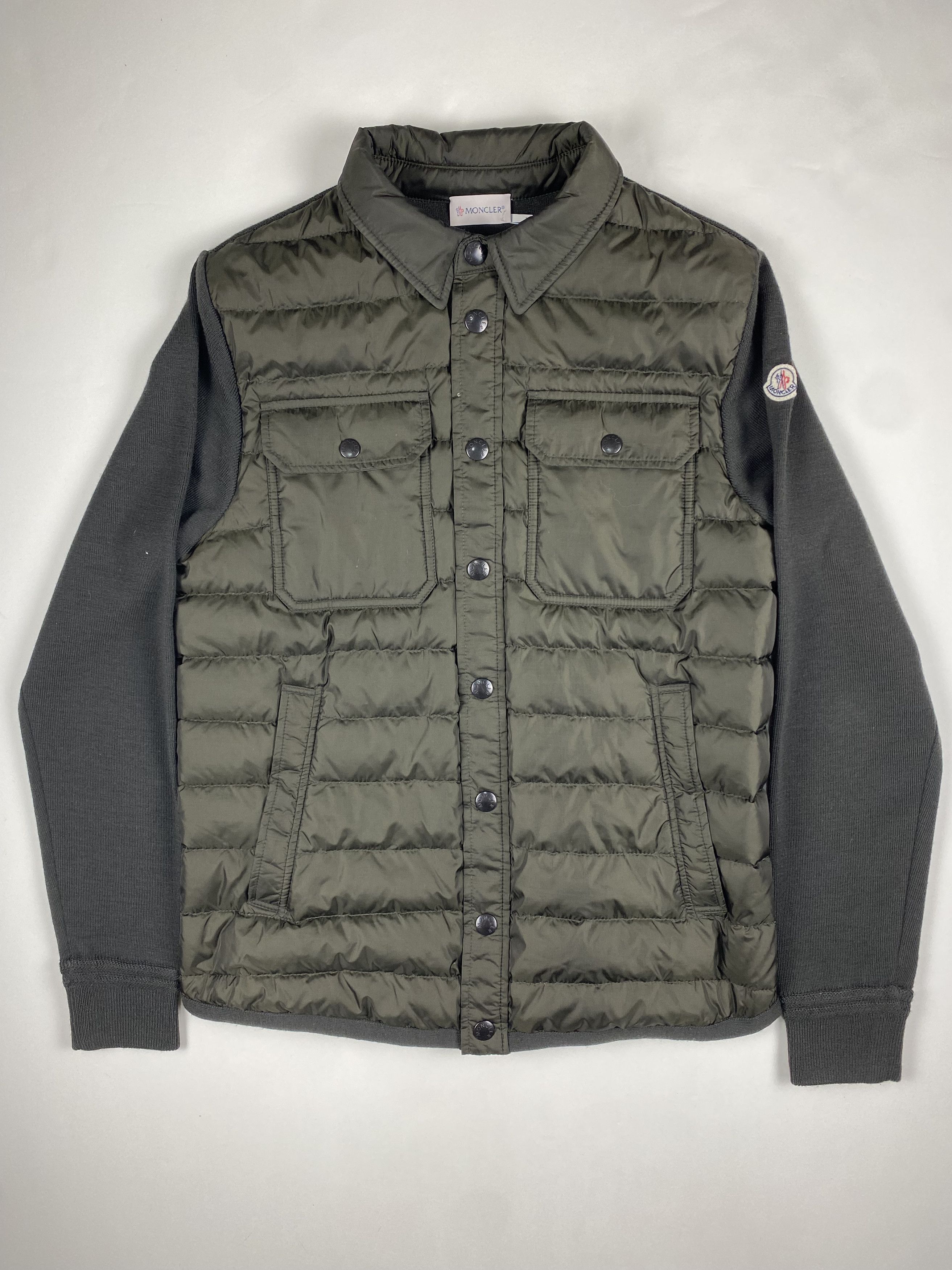 image of Moncler Down Padded Cardigan in Green, Men's (Size Medium)