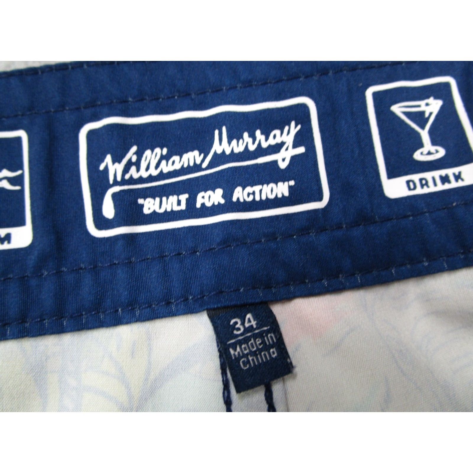 Vintage William Murray Shorts Mens 34 Green AOP Animals 8" Swim Trunks Resort Size US 34 / EU 50 - 2 Thumbnail