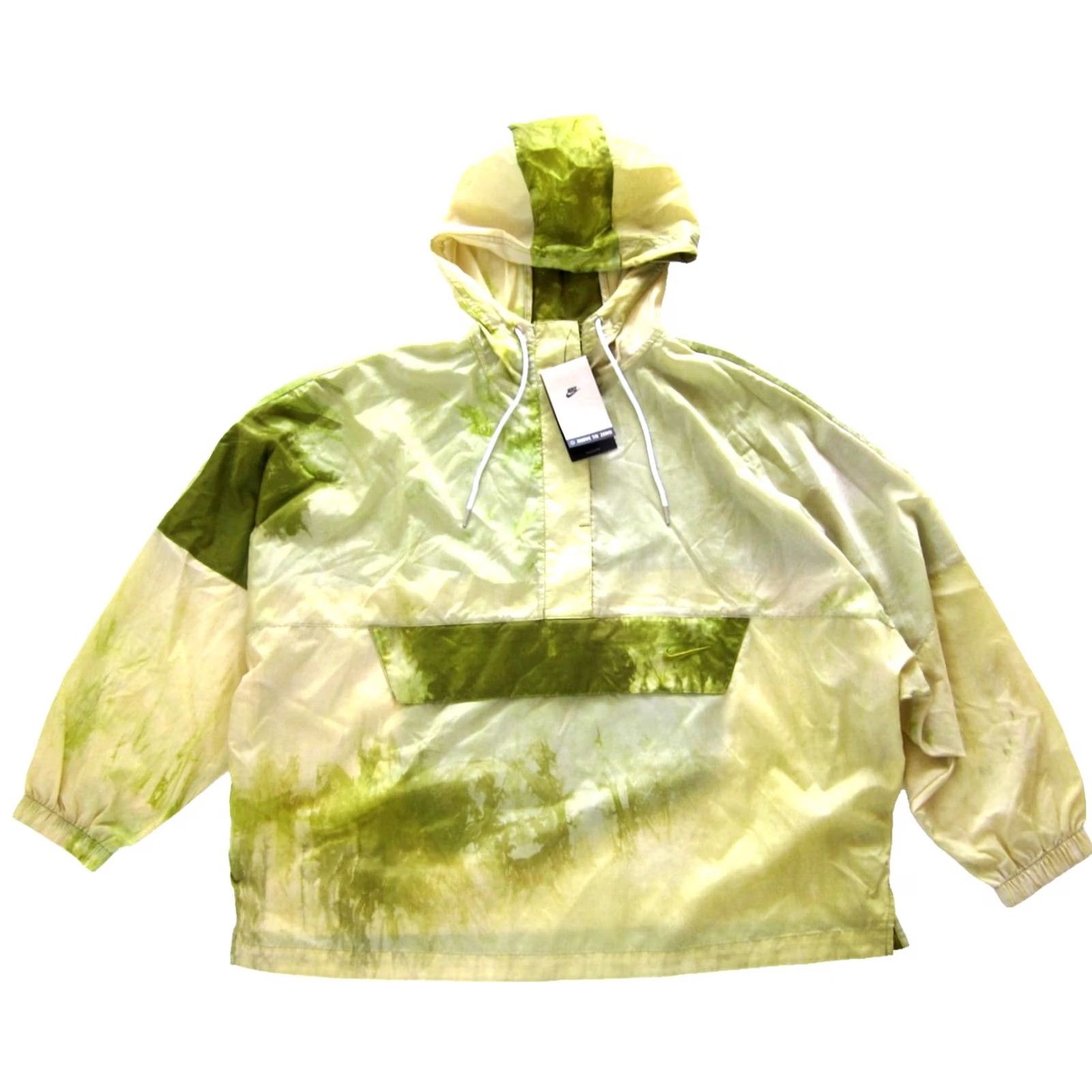 Nike Nike Women Sportswear Windbreaker Jacket L Green Wave Tie Dye Full Zip Hooded Nylon Outer Shell Size L / US 10 / IT 46 - 3 Thumbnail