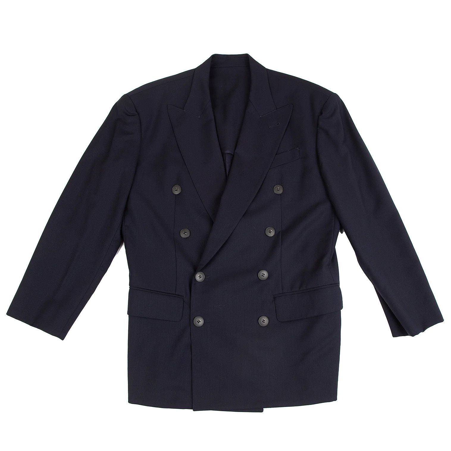 Jean Paul Gaultier Wool Peak Lapel Double Jacket in Navy, Size M Size US M / EU 48-50 / 2 - 1 Thumbnail
