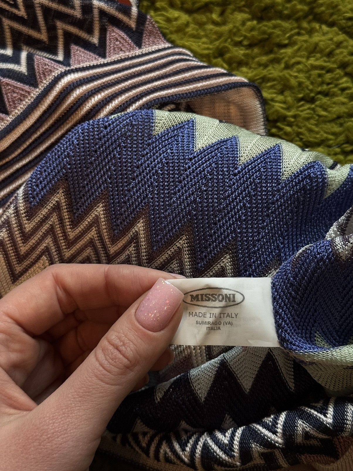 Designer × Missoni × Vintage Missoni 2000s coloured zig zag knit tank top Size L / US 10 / IT 46 - 6 Thumbnail