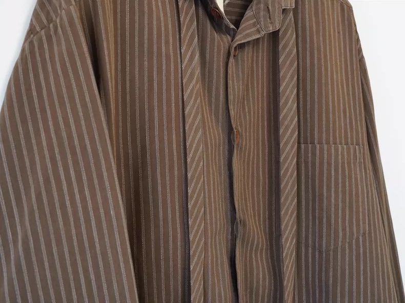 Yohji Yamamoto Yohji Yamamoto 90SS Stripe Tie Shirt 2505-Nextarrow Size US M / EU 48-50 / 2 - 4 Thumbnail