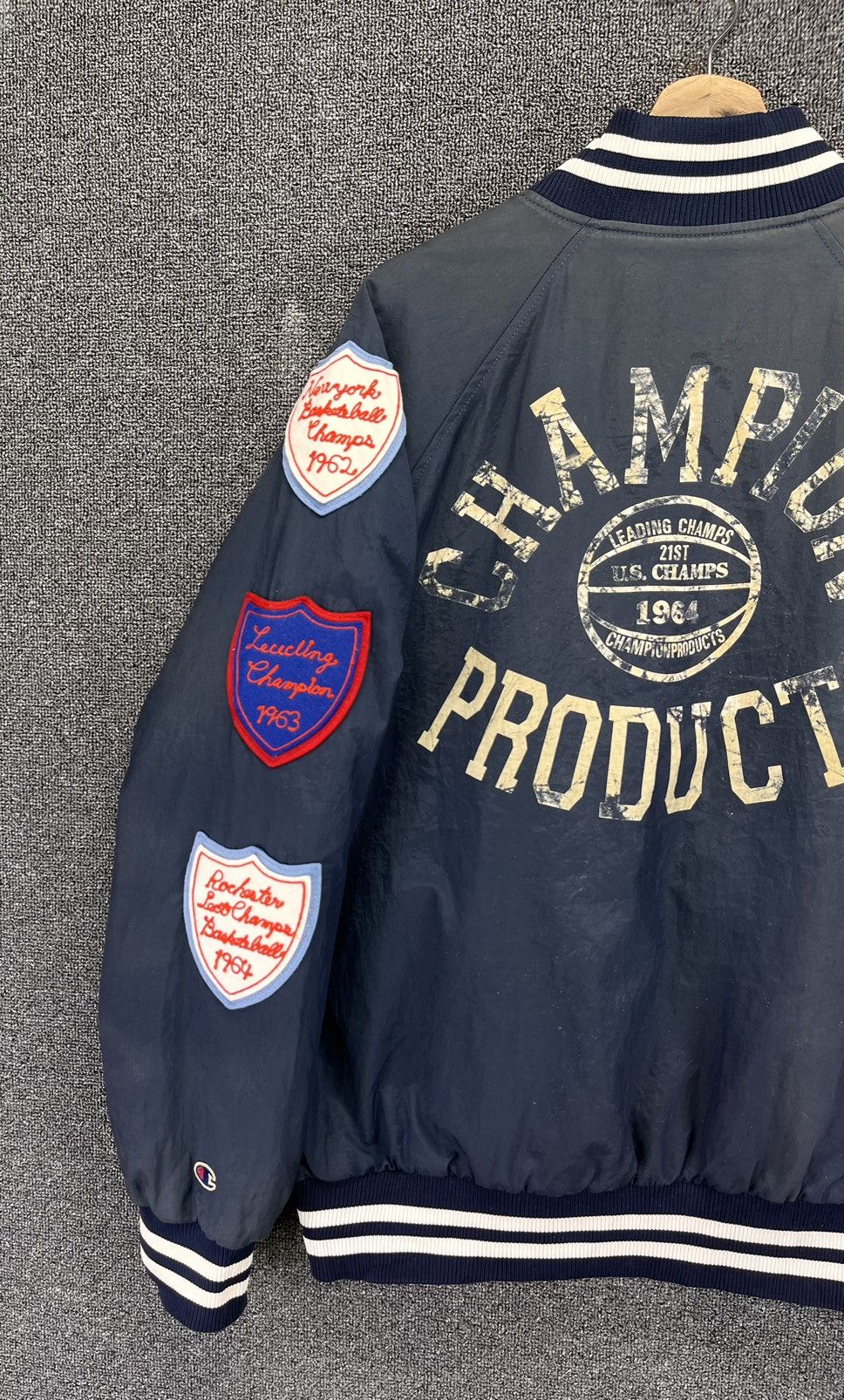 Champion Vintage Champion Rare Patchwork Trashed Varsity Jacket Size US L / EU 52-54 / 3 - 3 Thumbnail