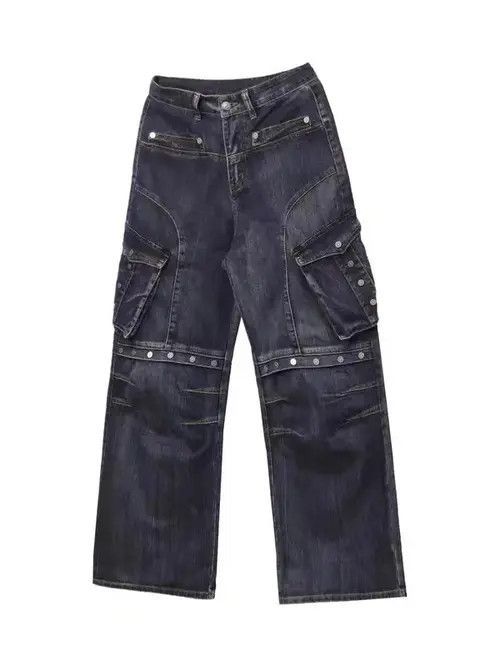 Japanese Brand Retro Heavy Industry Big Pocket Workwear Wide Leg Jeans Size US 32 / EU 48 - 1 Thumbnail