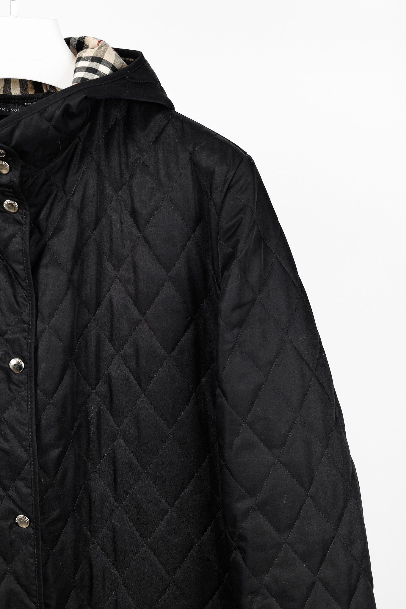 Burberry Burberry Black Quilted Hooded Long Jacket Size L / US 10 / IT 46 - 5 Thumbnail