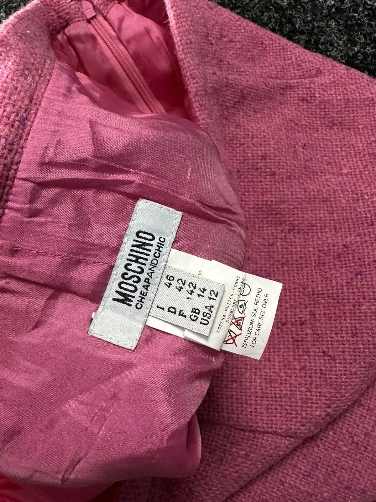 Moschino 🚨MOSCHINO CHEAP AND CHIP RARE VINTAGE PINK SKIRT OLD MONEY Size 34" / US 12 / IT 48 - 7 Thumbnail