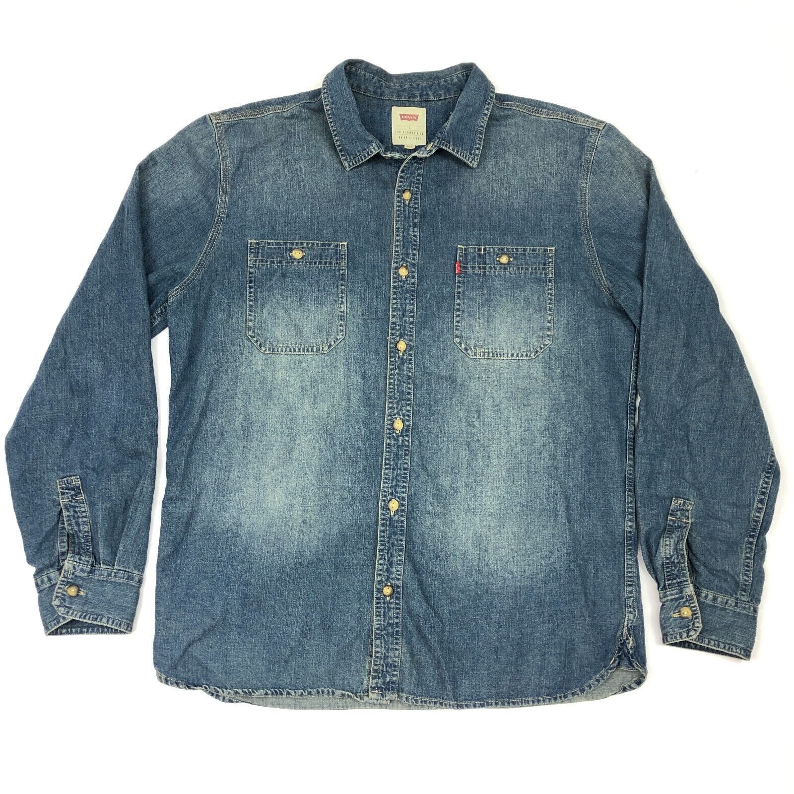 Levi's Levis Button Up Blue Western Long sleeve Button Up Shirt Size US L / EU 52-54 / 3 - 1 Thumbnail