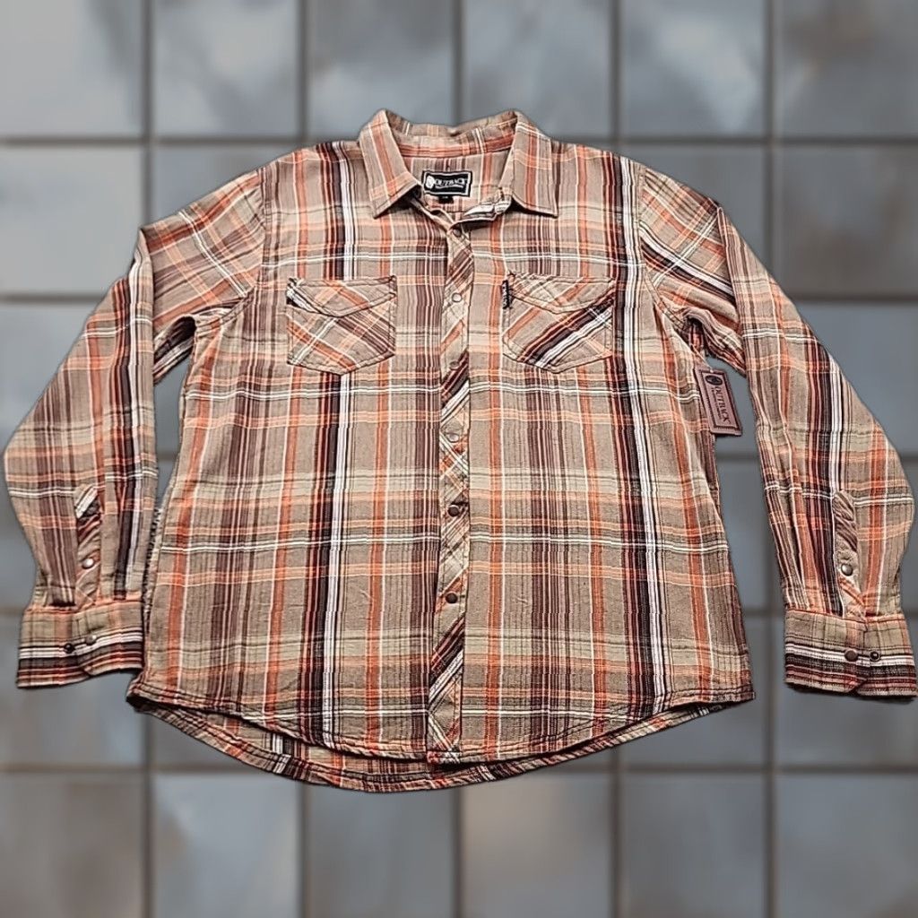 Vintage Outback Trading Company Long Sleeve Shirt Sz Large Snap Up Plaid Caleb NEW Mens Size US L / EU 52-54 / 3 - 1 Thumbnail