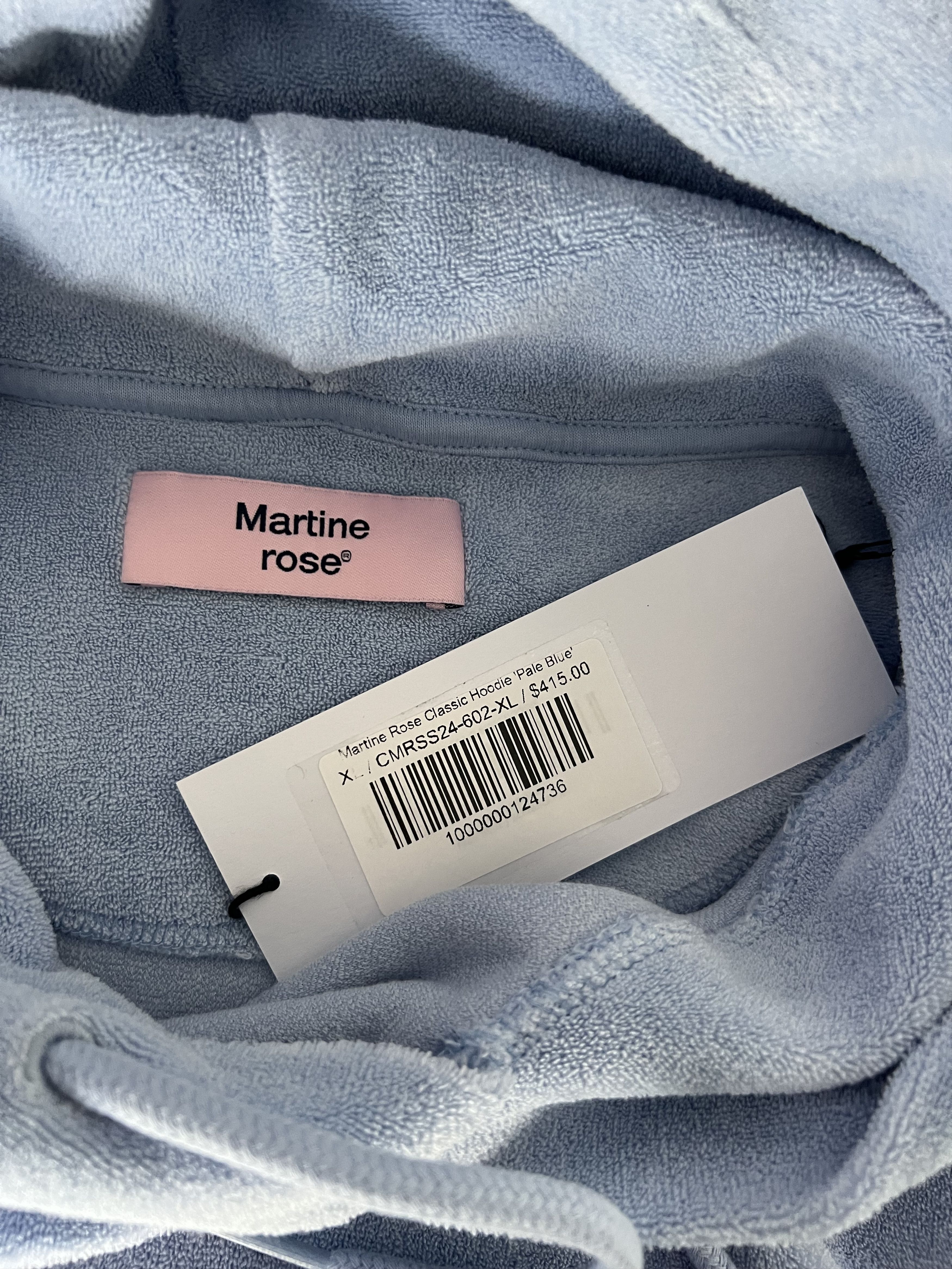Martine Rose Martine Rose Classic Logo Terry Hoodie in Pale Blue Size US XL / EU 56 / 4 - 7 Thumbnail