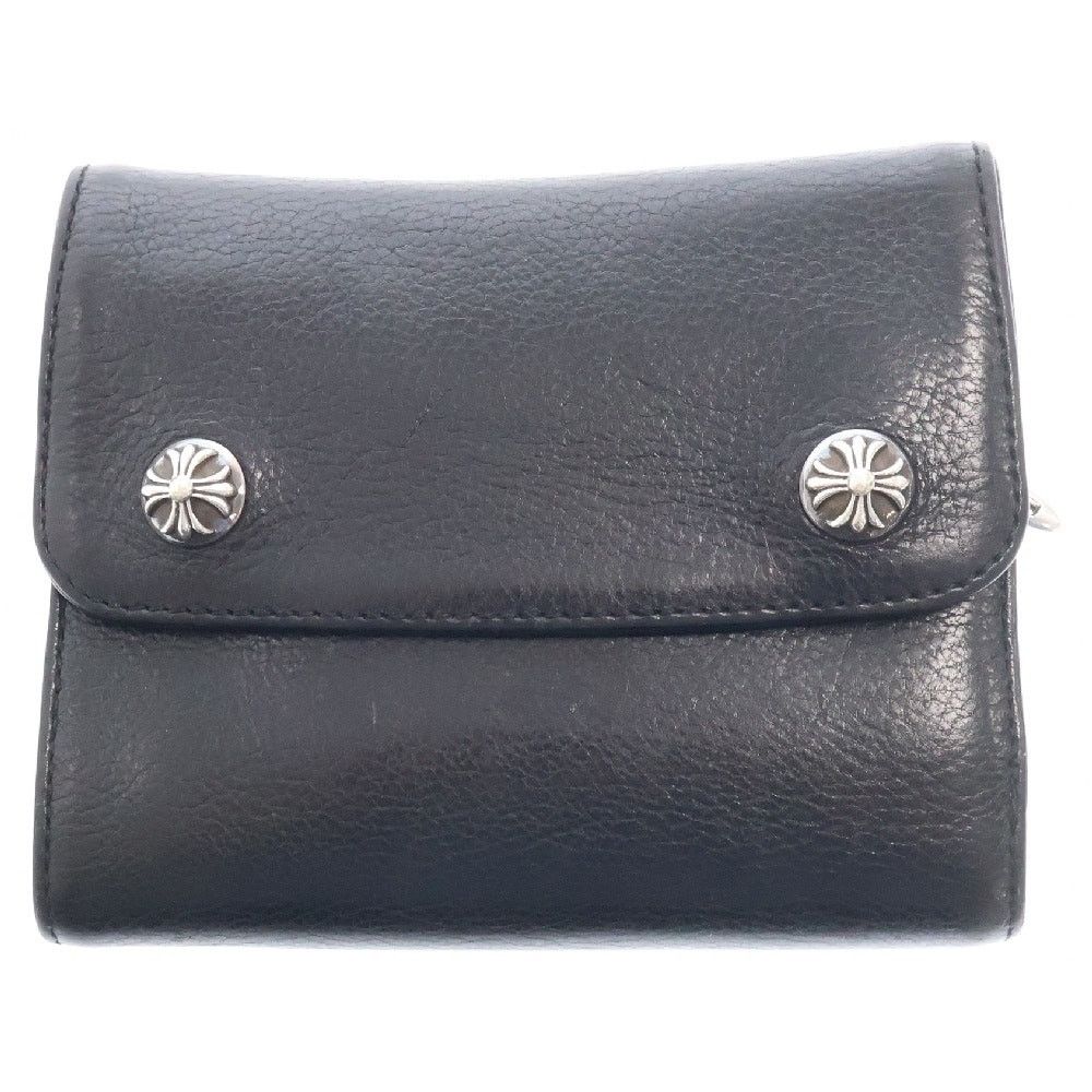 Chrome Hearts CHROME HEARTS WAVE MINI Leather Wallet Black