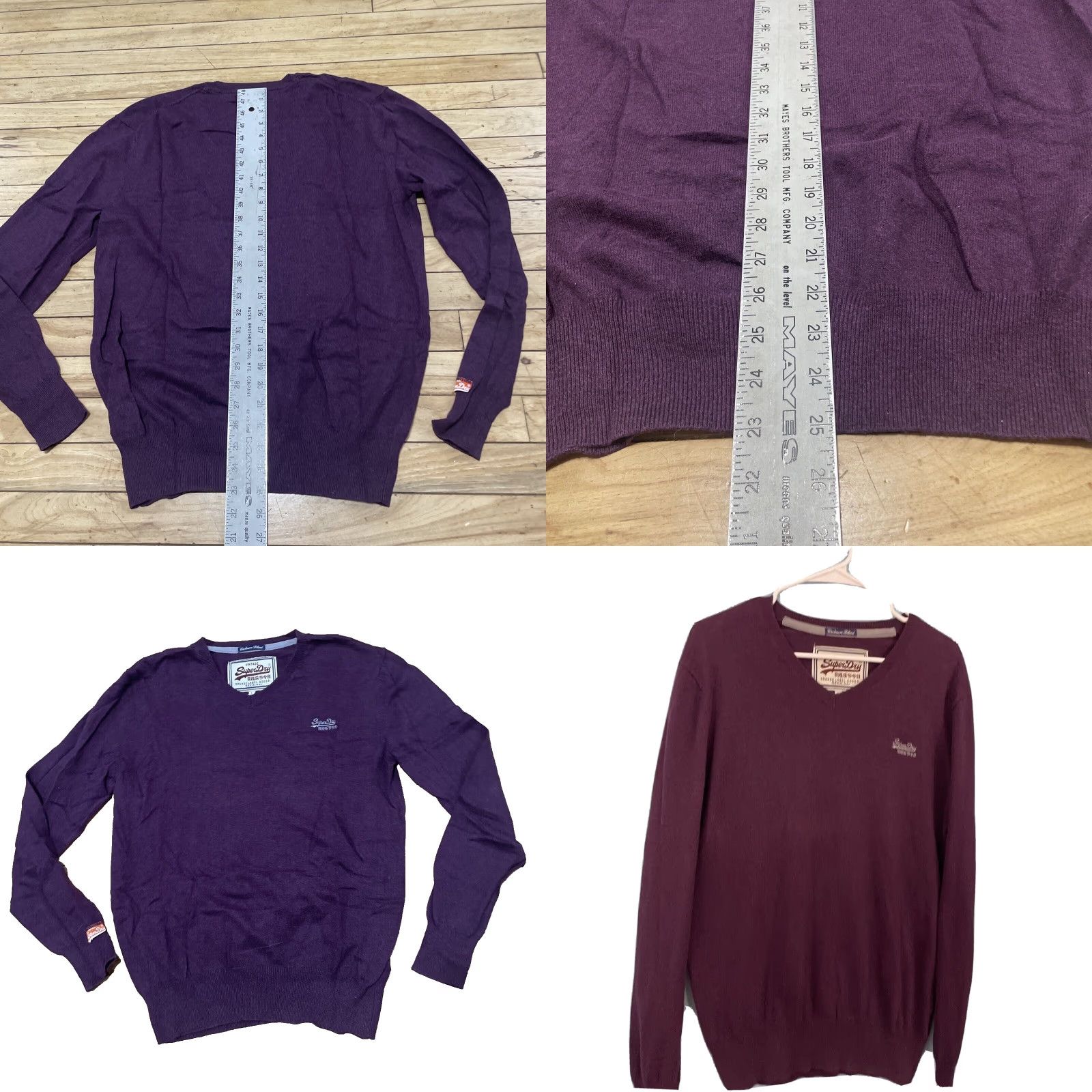 Superdry SUPERDRY Sweater Men L Maroon Red Cashmere Blend VNeck Pullover Logo Streetwear Size US L / EU 52-54 / 3 - 8 Thumbnail