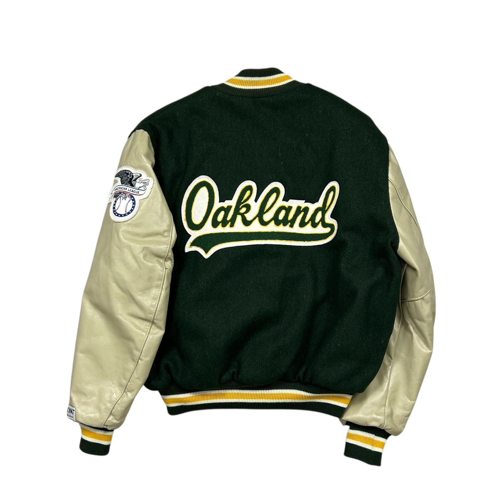MLB VTG 90s OAKLAND ATHLETICS A's DELONG VARSITY JACKET Size US S / EU 44-46 / 1 - 1 Thumbnail