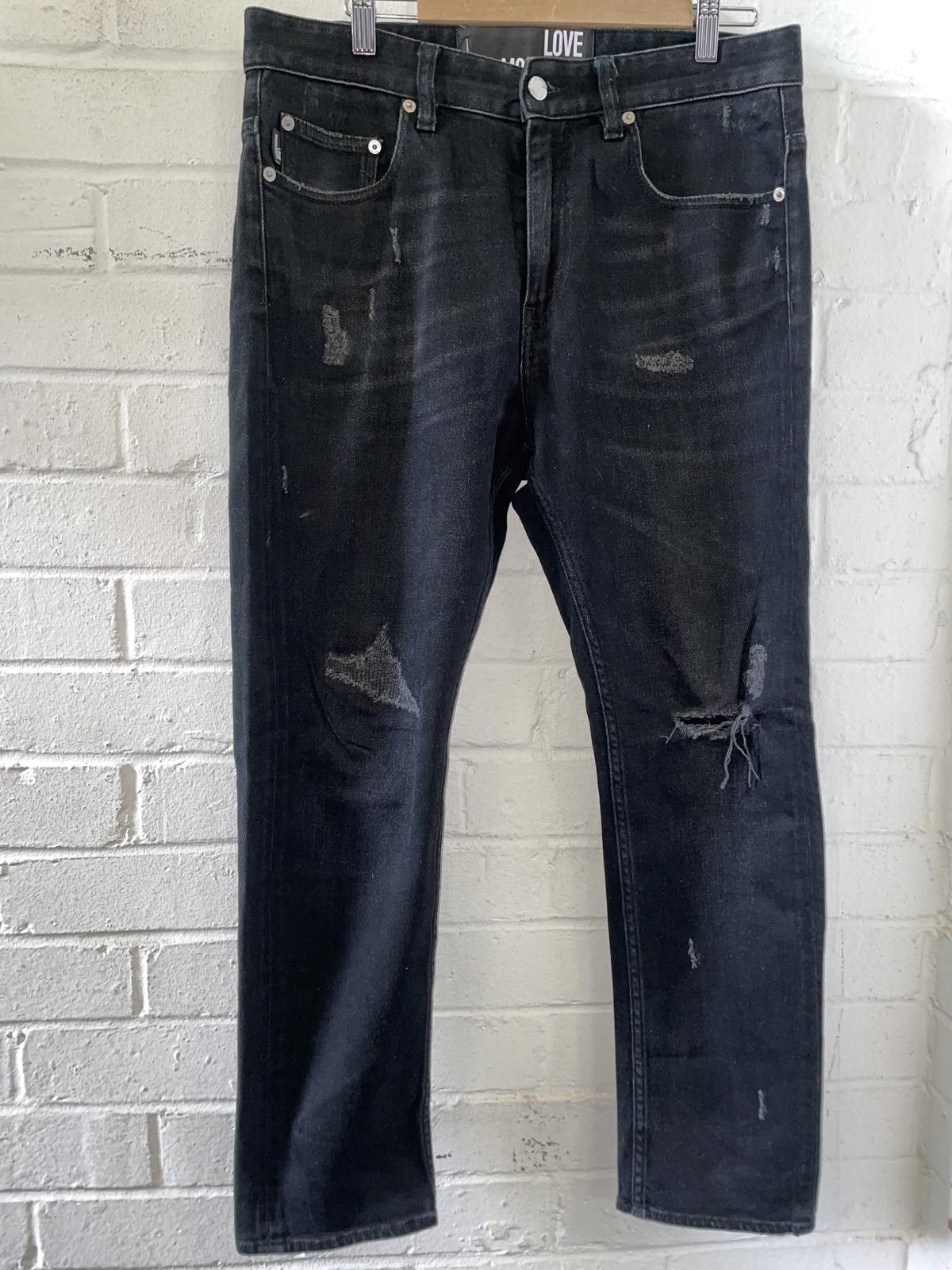 Designer Love Moschino Distressed Black Jeans Size US 40 / EU 56 - 1 Thumbnail
