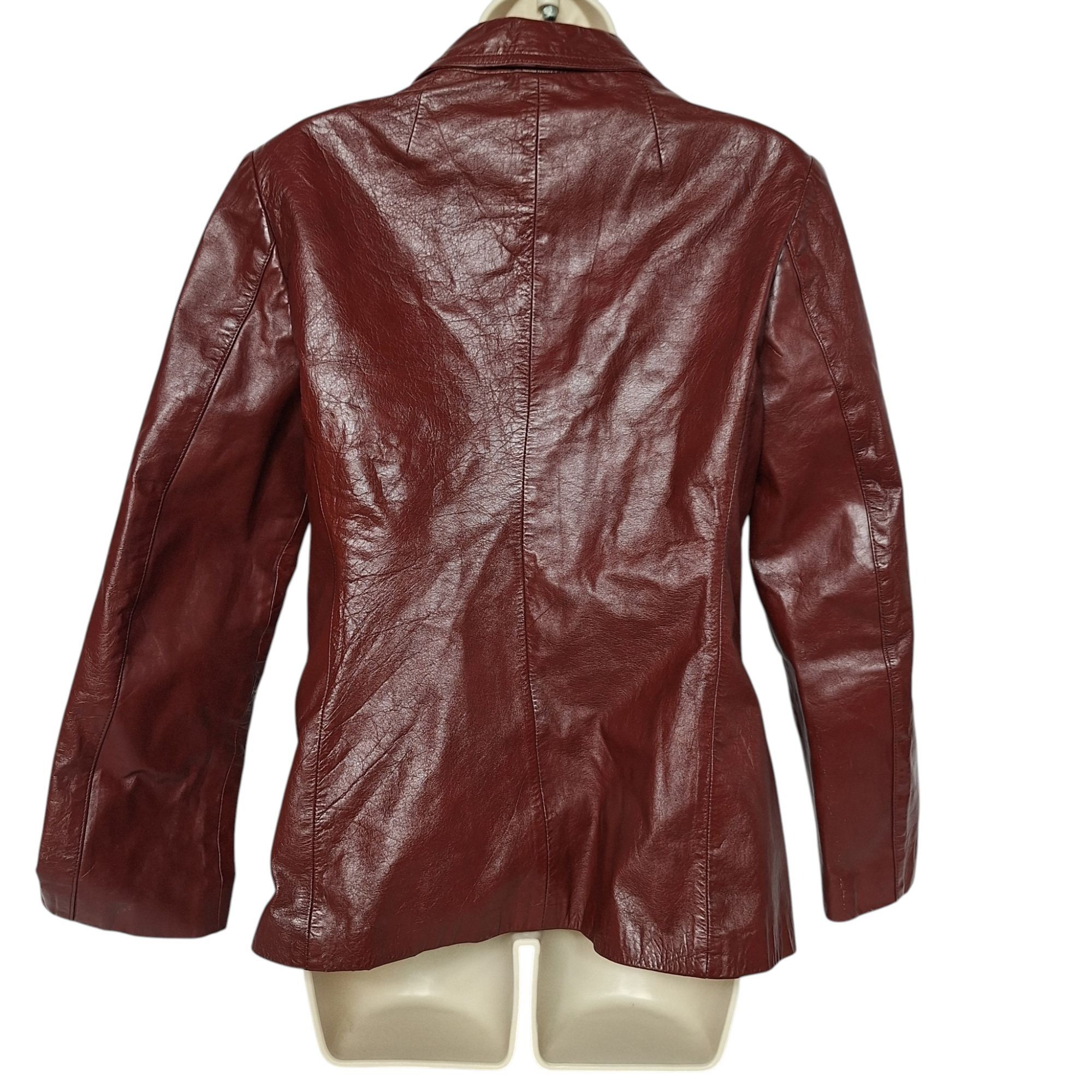 JCPenney Vintage JCPenney Burgundy Leather Blazer Jacket Size 14 Genu Size XL / US 12-14 / IT 48-50 - 3 Thumbnail