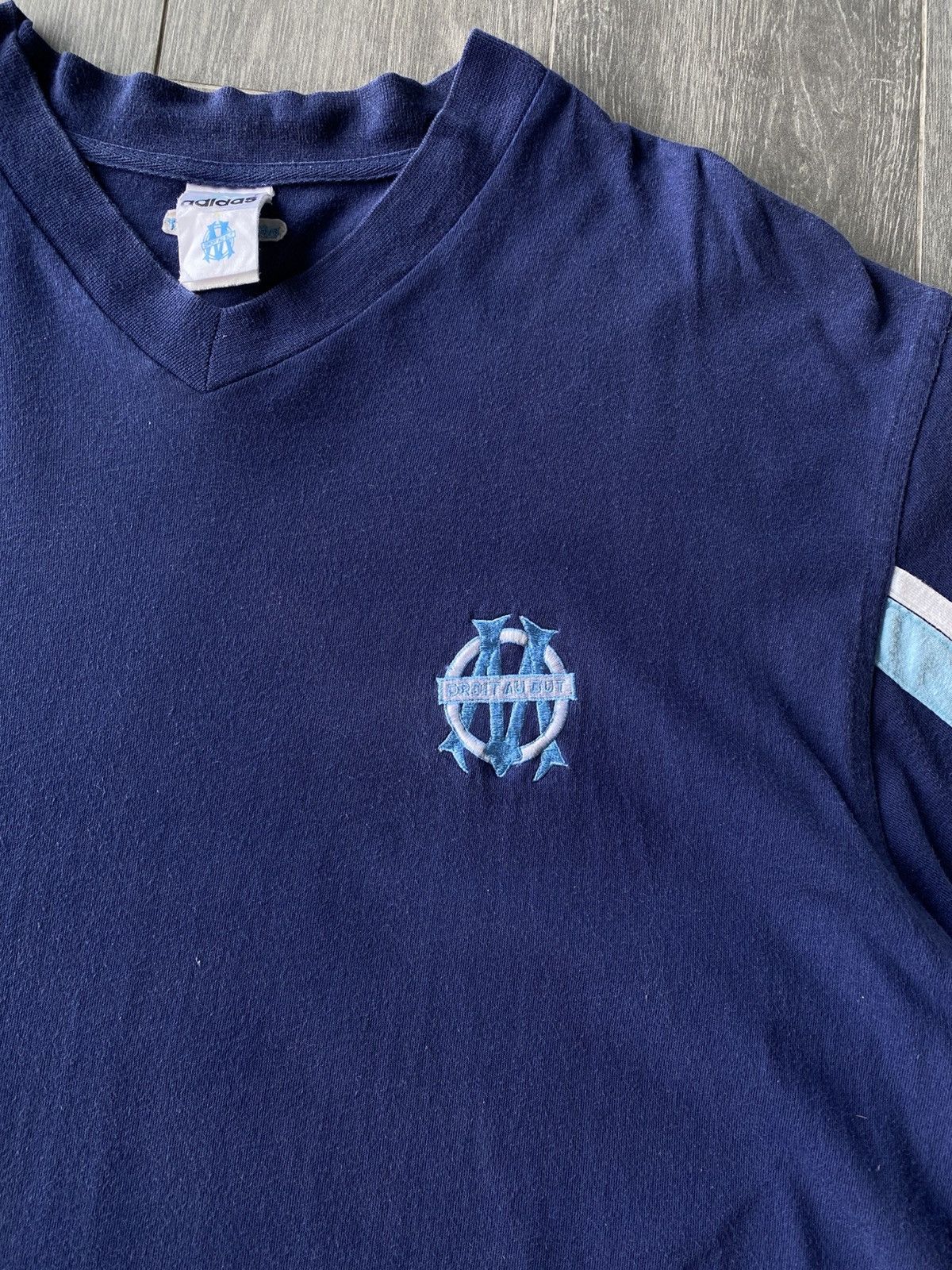 Adidas × Vintage Vintage Adidas Olympic Marseille Shirt Size US XL / EU 56 / 4 - 3 Thumbnail