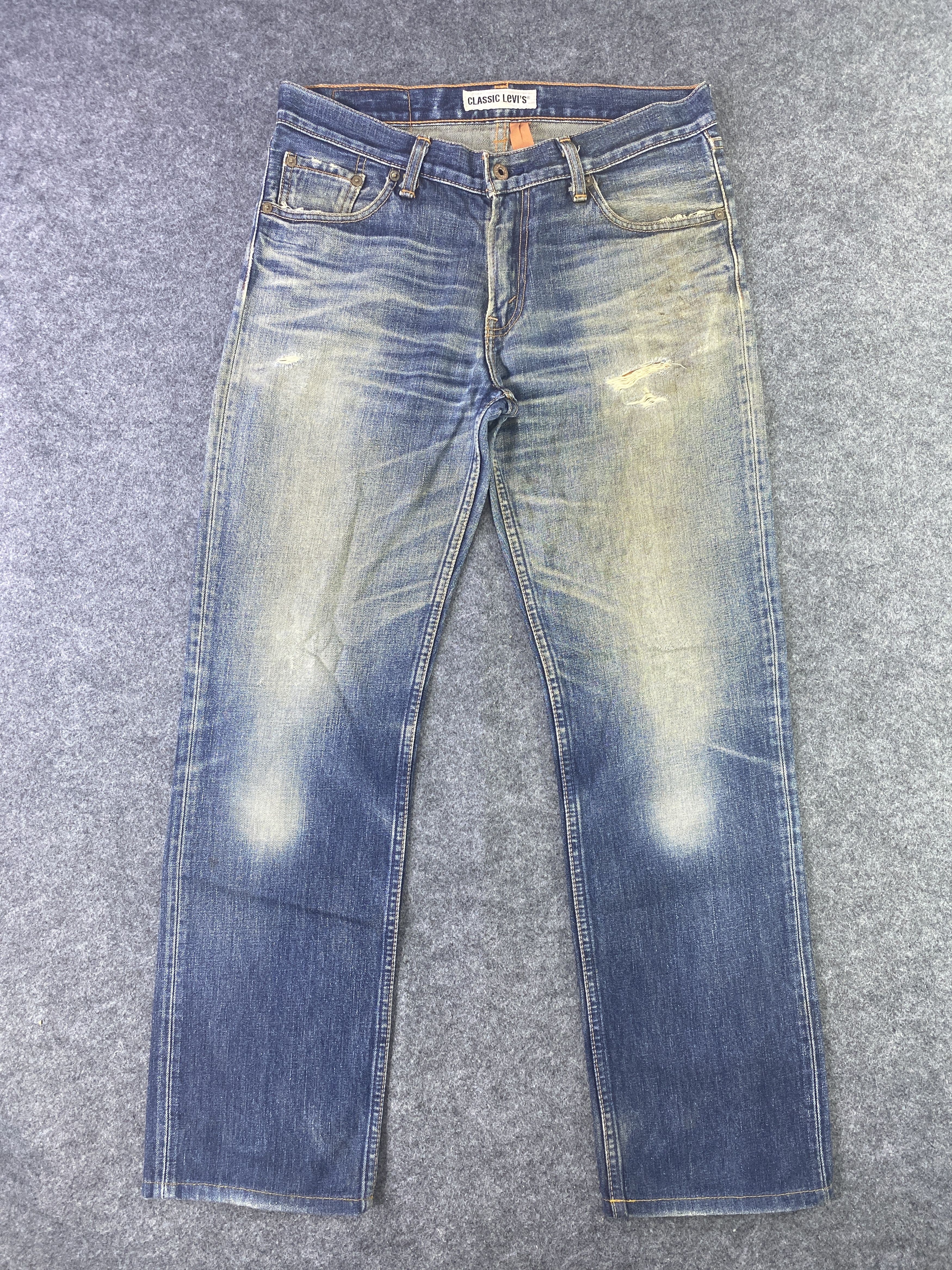 Levi's VINTAGE CLASSIC LEVI'S 502 DISTRESS BLUE WASH JEANS - J907 Size US 33 - 1 Thumbnail