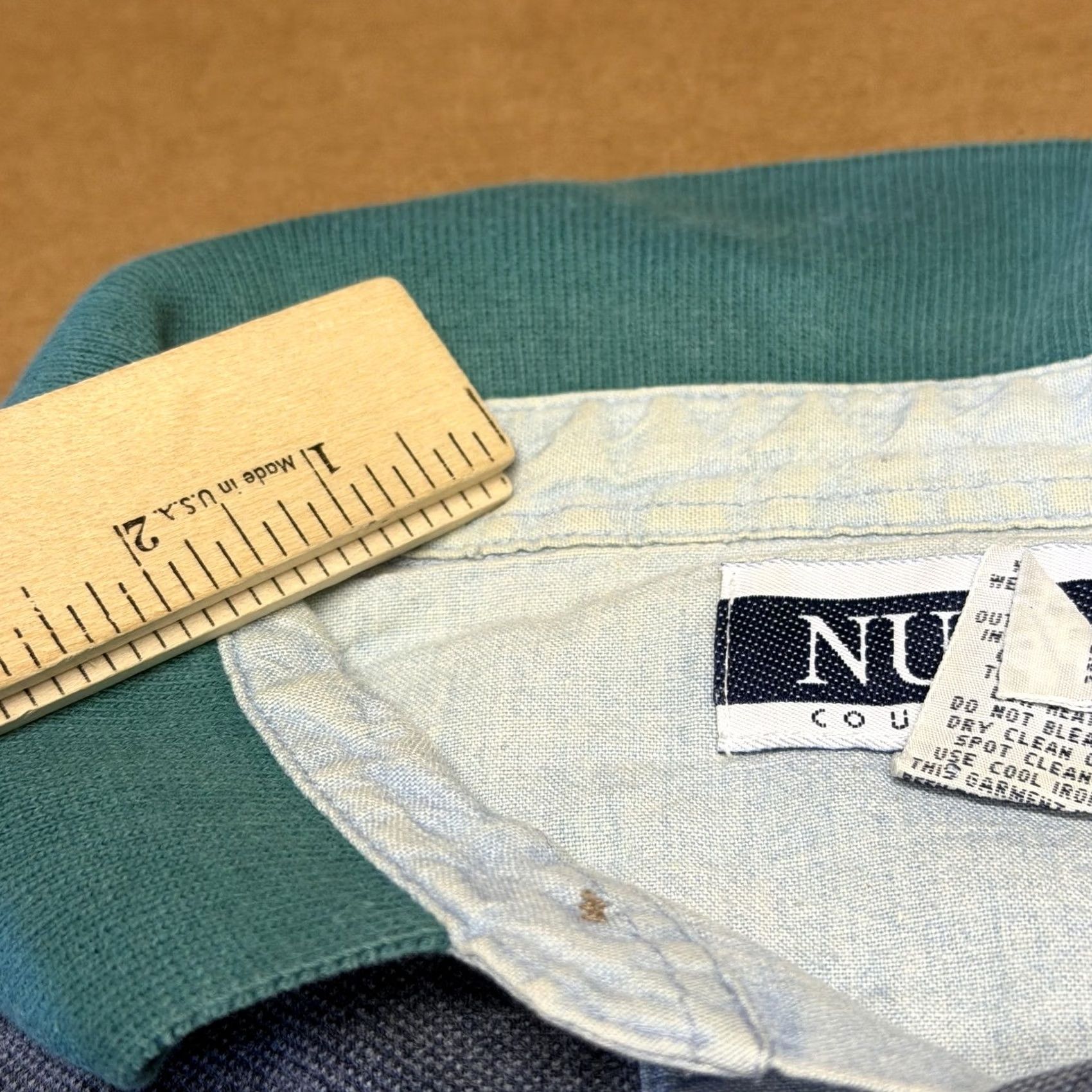 Vintage VINTAGE Nuovo County Seat Polo Shirt Mens L Striped Rugby Cotton Teal Navy 90s Size US L / EU 52-54 / 3 - 7 Thumbnail
