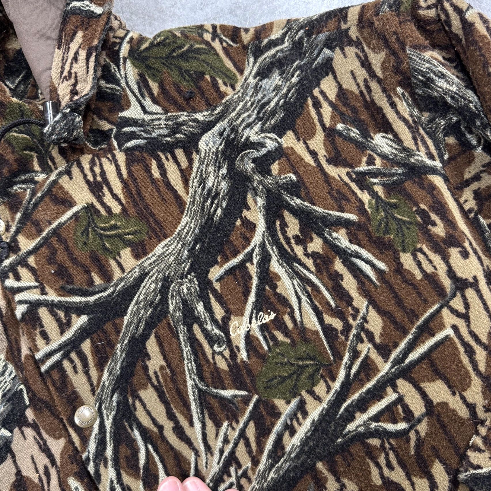 Vintage Cabela's Jacket Mens XL Camouflage Hooded Dry-Plus Hunting Game Pouch Parka Wool Brown Zip Regular"} Size US XL / EU 56 / 4 - 5 Thumbnail