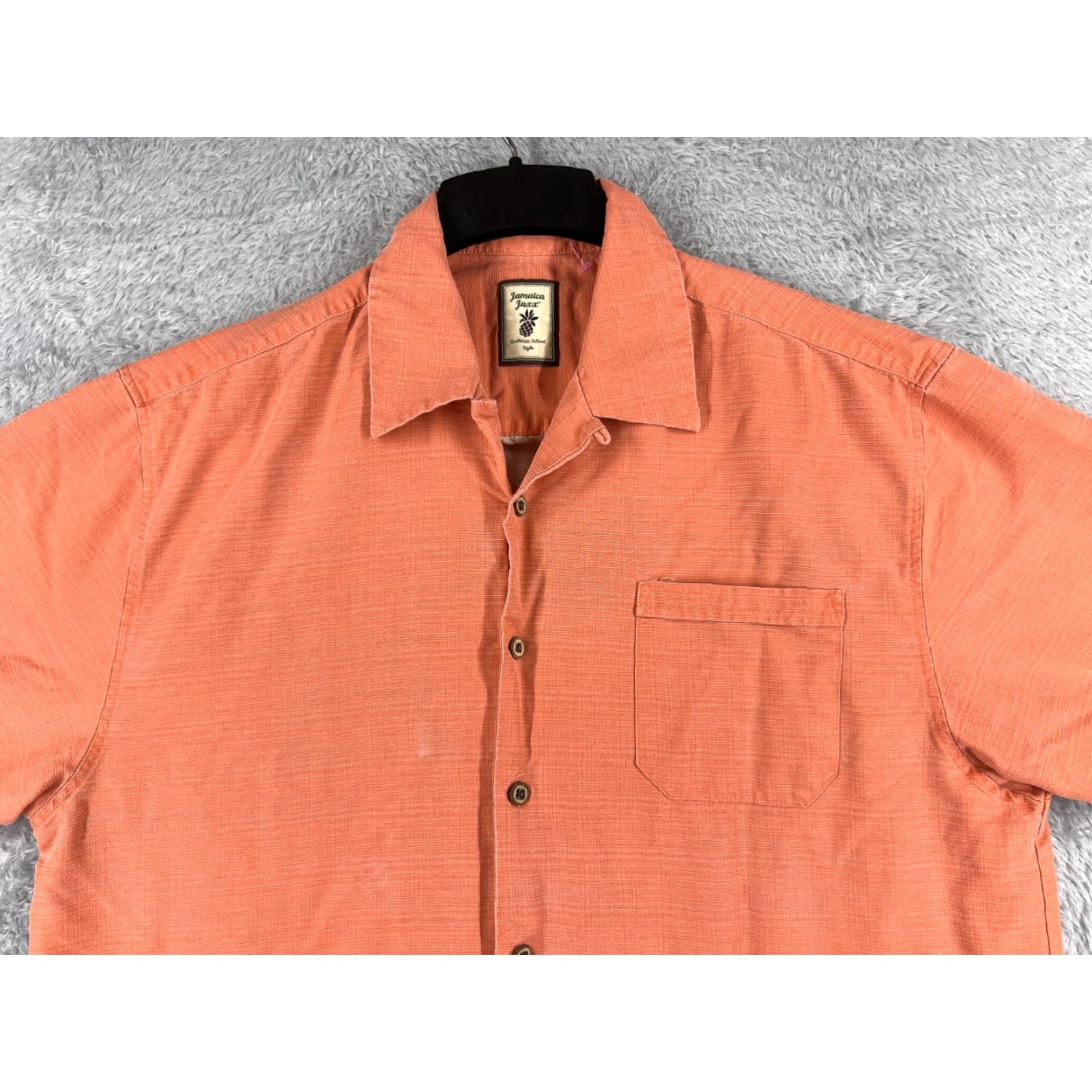 Vintage Jamaica Jaxx Shirt Men Extra Large Orange Button Up Pocket Hawaiian 100% Silk Size US XL / EU 56 / 4 - 4 Thumbnail
