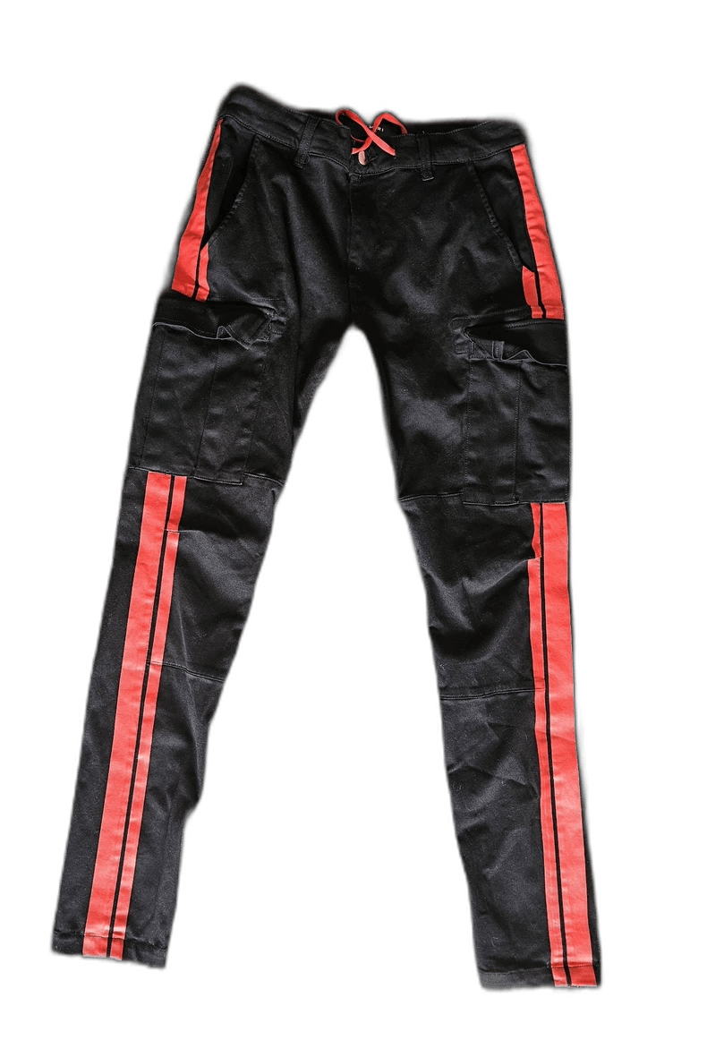 Amiri Amiri Black Jeans with Red Stripes Size US 31 - 1 Thumbnail