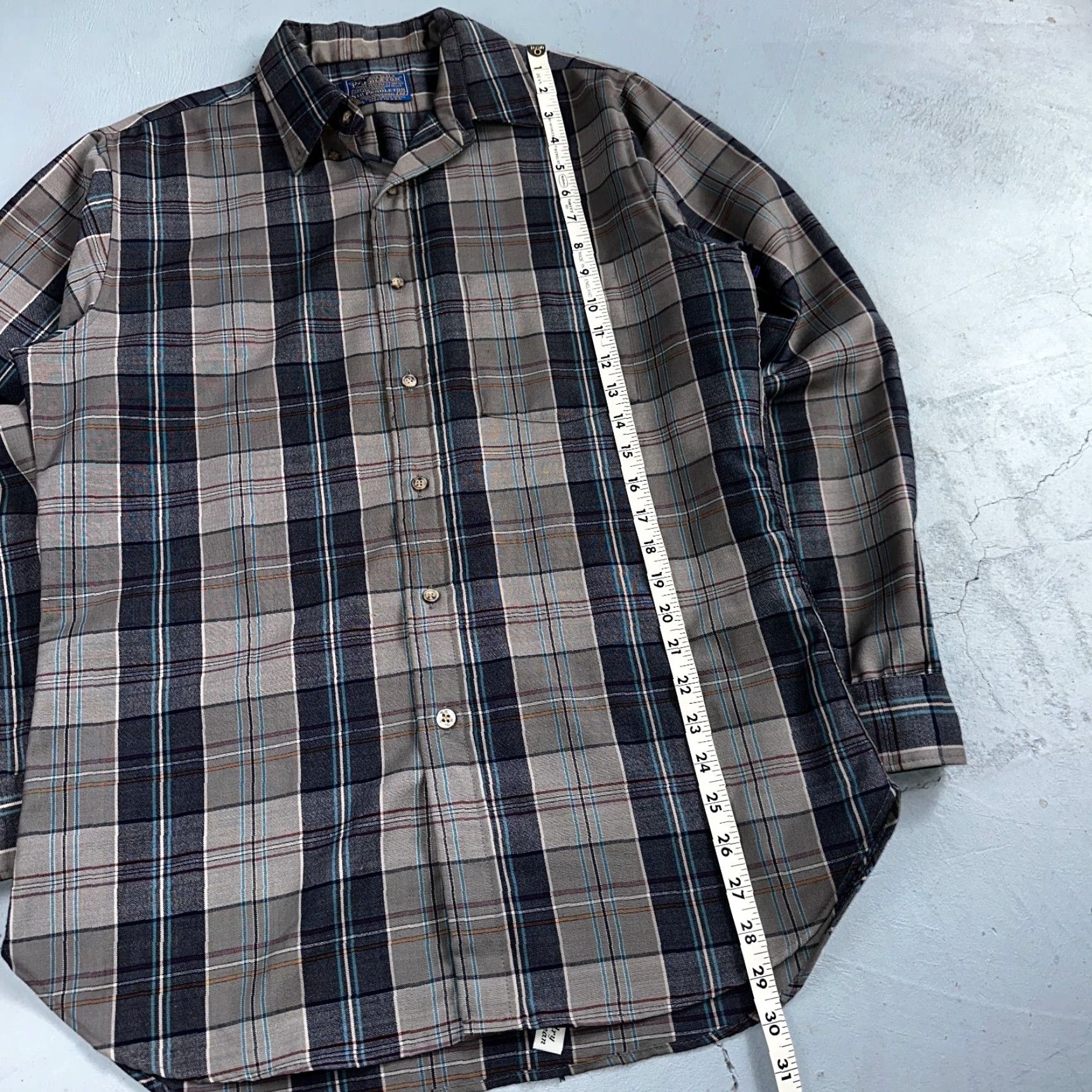 Pendleton VINTAGE Pendleton Shirt Mens M Blue Wool Button-Up 60s 70s Western Outdoors Collared Size US M / EU 48-50 / 2 - 5 Thumbnail