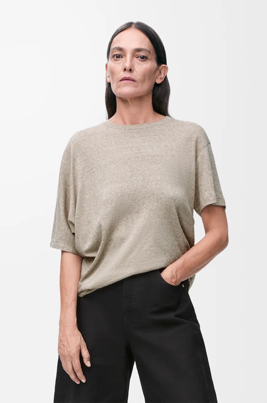 Loewe o1loc1c0525 Draped T-Shirt In Cotton And Wool in Beige Size M / US 6-8 / IT 42-44 - 2 Thumbnail