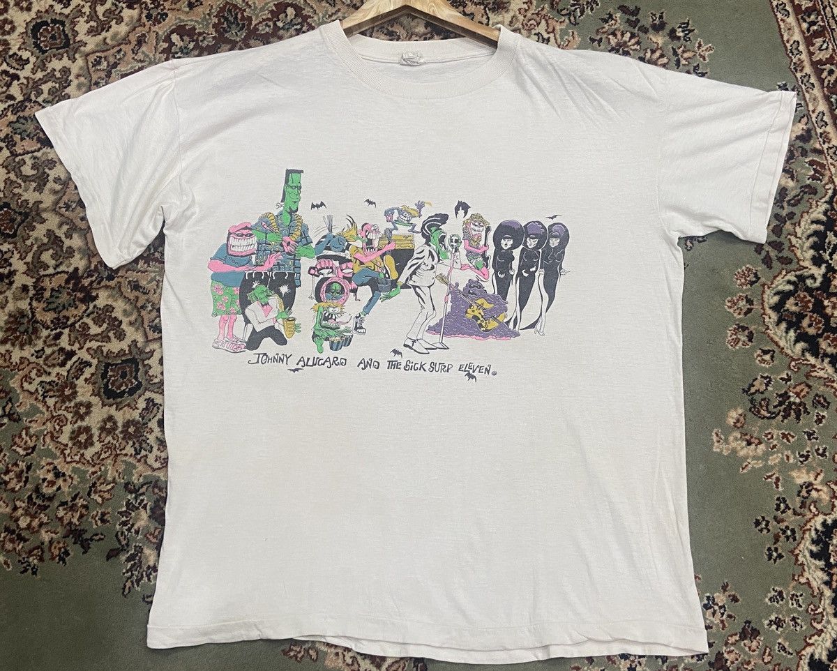 Band Tees 🔥Vintage 80s Johnny Alucard and The Sick Surf Eleven T-Shirt Size US L / EU 52-54 / 3 - 1 Thumbnail