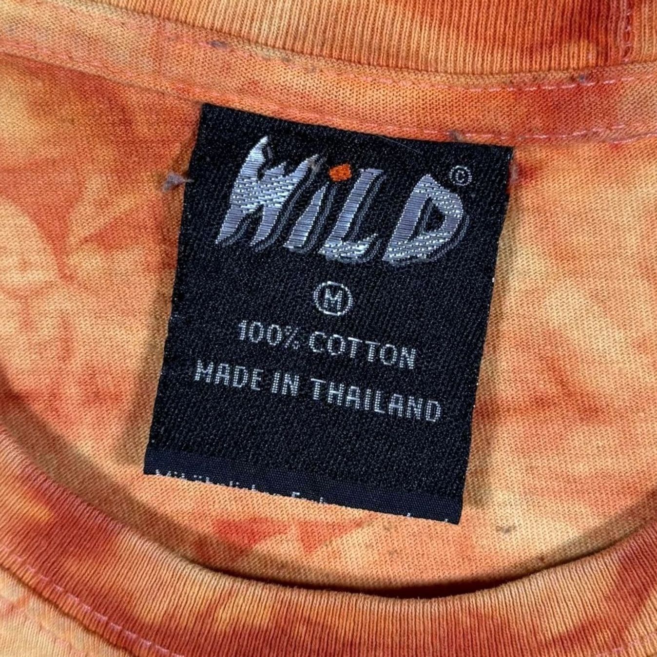 Vintage Wild Goth Biker Skull Graphic Orange Tie Dye Cotton T-Shirt Medium Size US M / EU 48-50 / 2 - 3 Thumbnail