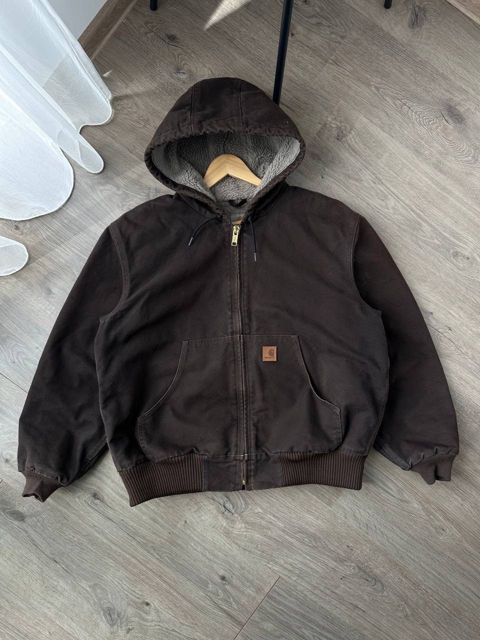 Carhartt × Vintage Vintage Carhartt Workwear Faux Fur Brown Detroit Jacket Size US L / EU 52-54 / 3 - 7 Thumbnail