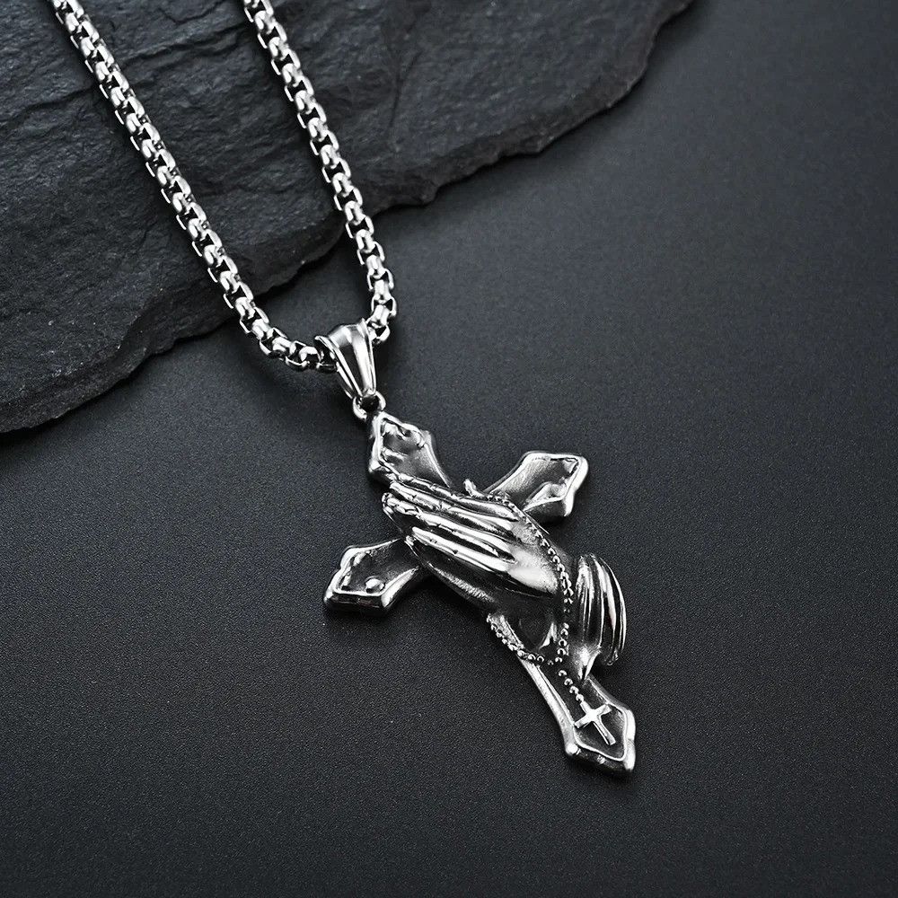 Other Vintage Prayer Cross Pendant Necklace Size ONE SIZE - 1 Thumbnail
