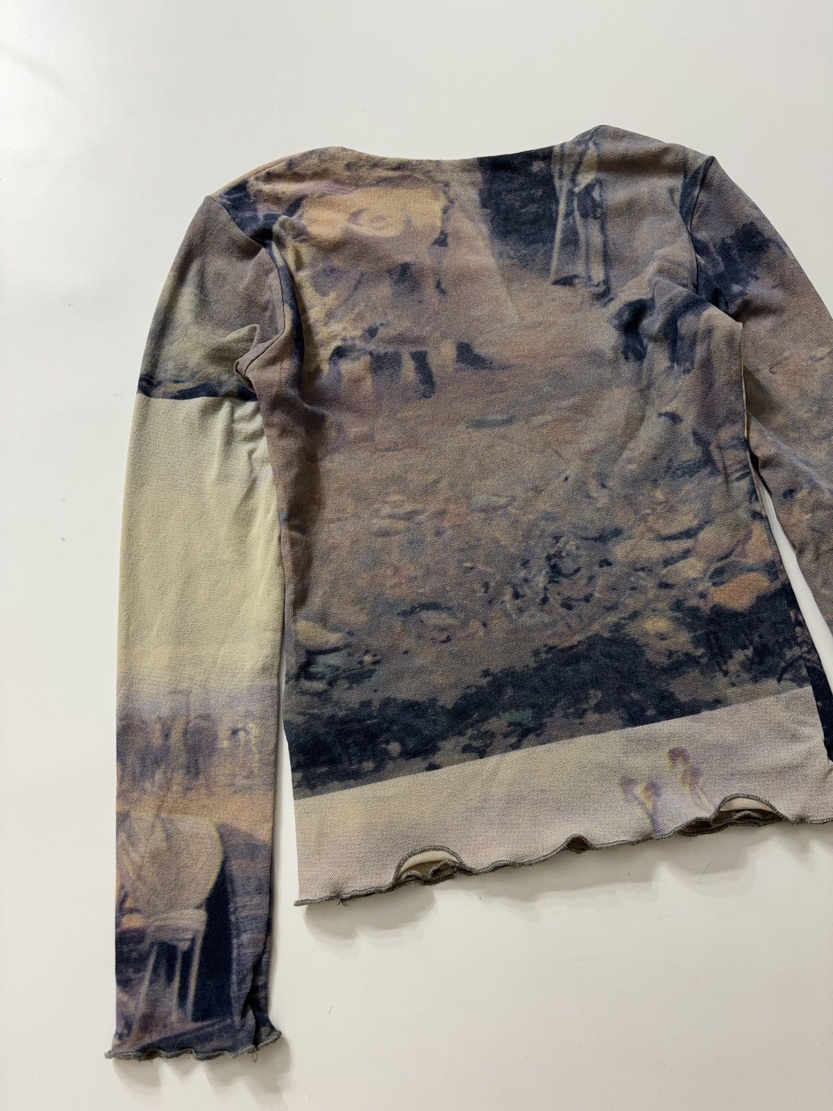 Vintage PRINTED RARE VINTAGE ETHNO LONG SLEEVE MESH TOP Size S / US 4 / IT 40 - 11 Thumbnail