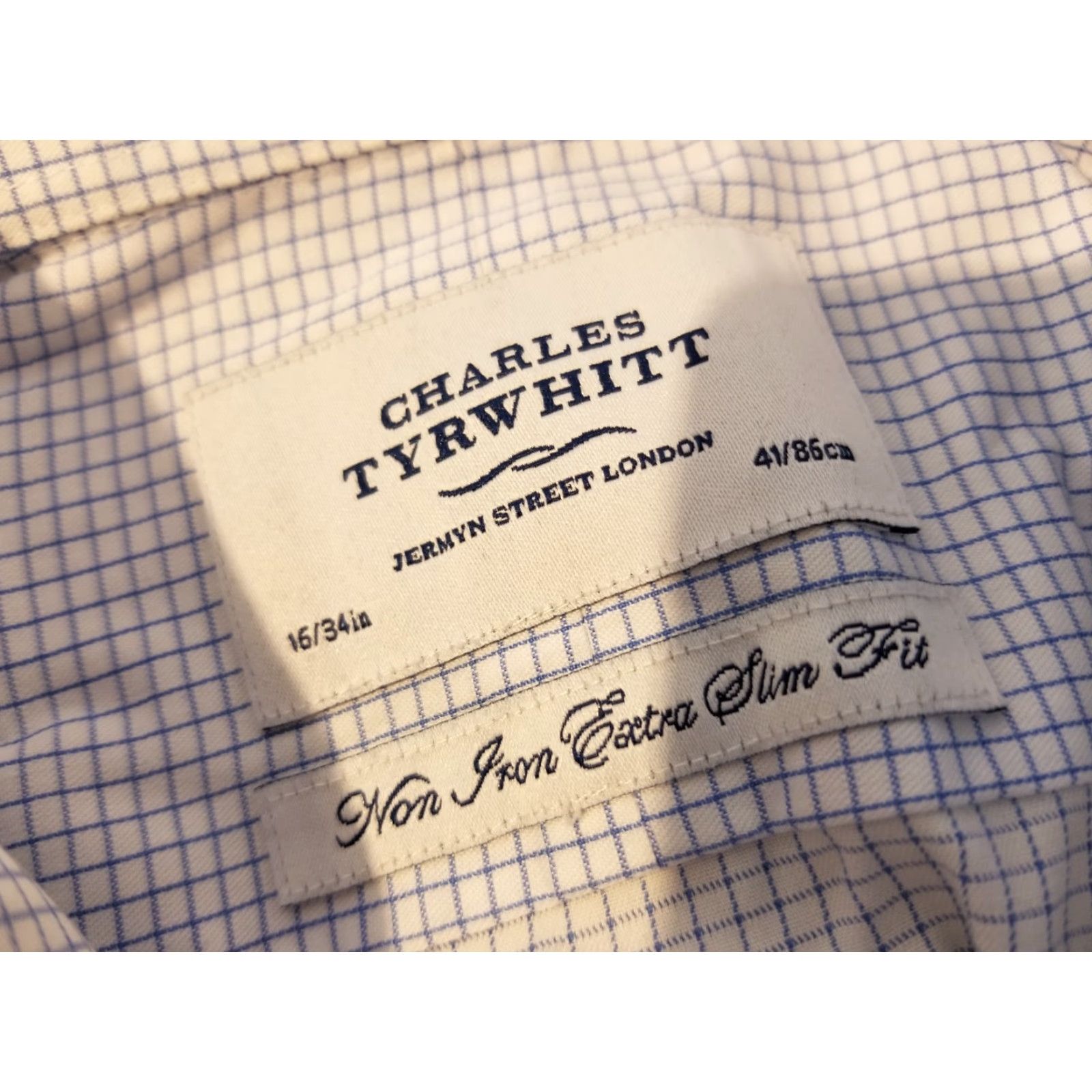 Charles Tyrwhitt Charles Tyrwhitt Dress Shirt Blue 16 34 Cotton Mens Long Sleeve Button Non-Iron Size 42R - 3 Thumbnail