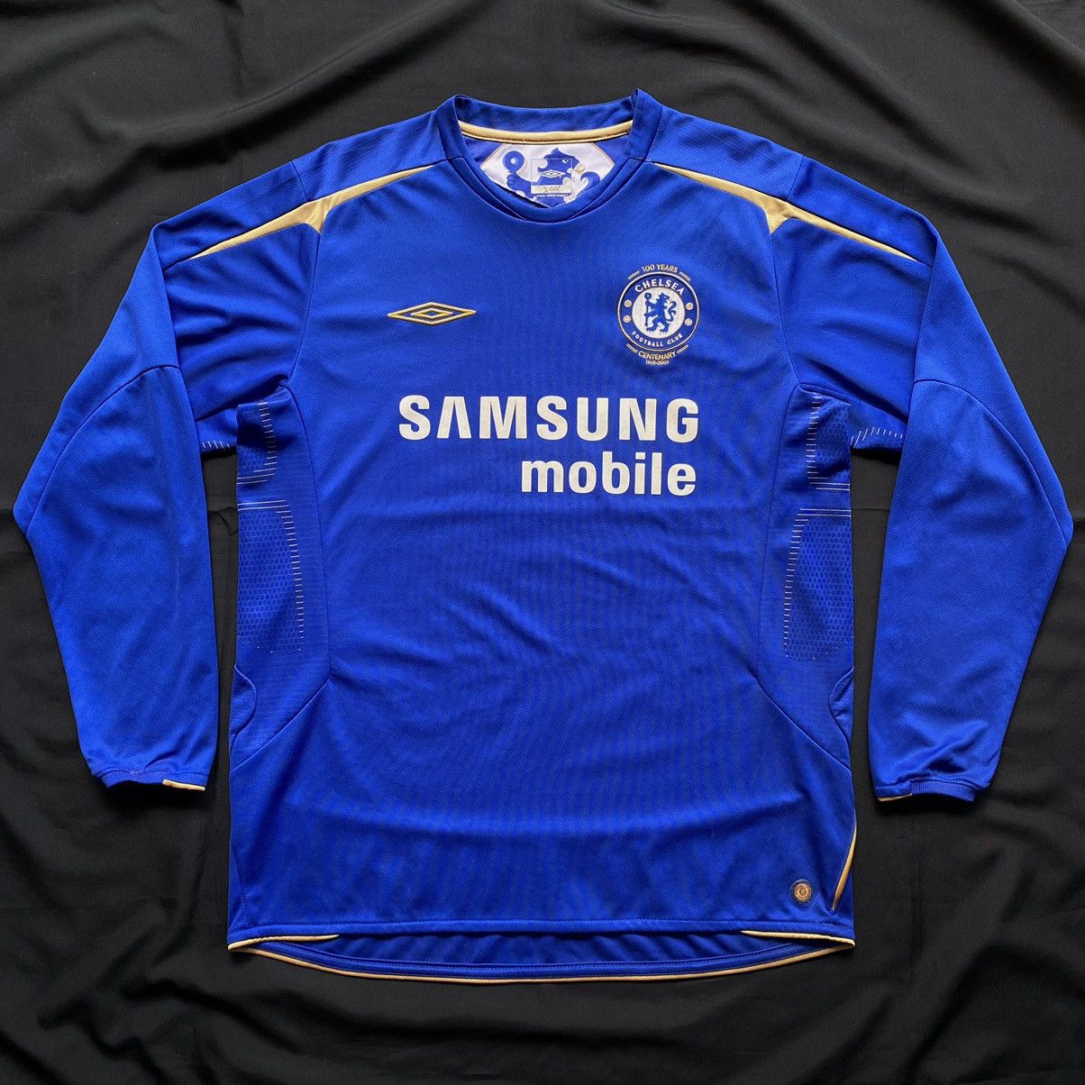 image of Soccer Jersey x Umbro Chelsea 2005-2006 Home Centenary Jersey in Blue, Men's (Size Large)