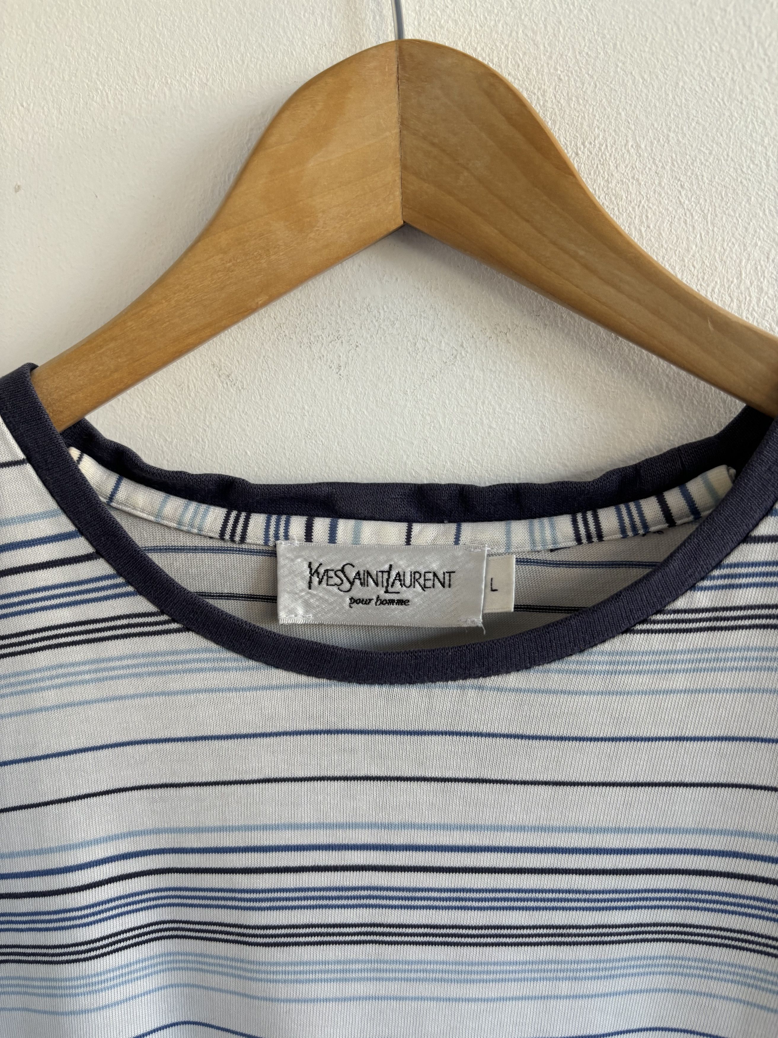 Yves Saint Laurent Vintage Yves Saint Lauren Stripped Tee Size US L / EU 52-54 / 3 - 4 Thumbnail