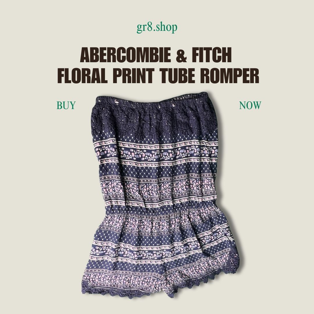 Abercrombie & Fitch ABERCOMBIE & FITCH Womens Floral Print Strapless Tube Romper Size S / US 4 / IT 40 - 1 Thumbnail