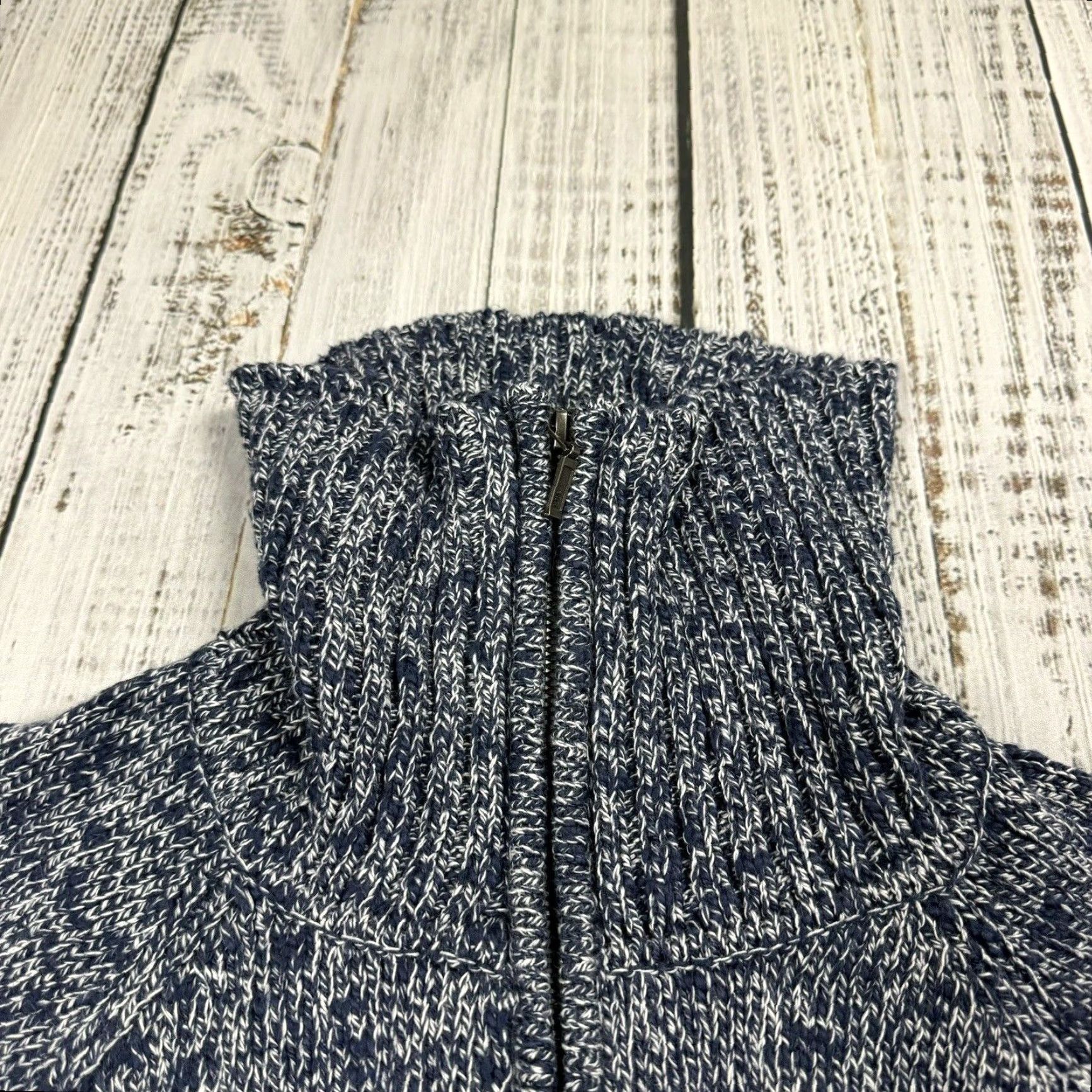 Vintage VINTAGE L.L. Bean Women's Cardigan Sweater Long Sleeve Full Zipper Pockets Blue Wool Cotton Fall Winter Size L / US 10 / IT 46 - 3 Thumbnail