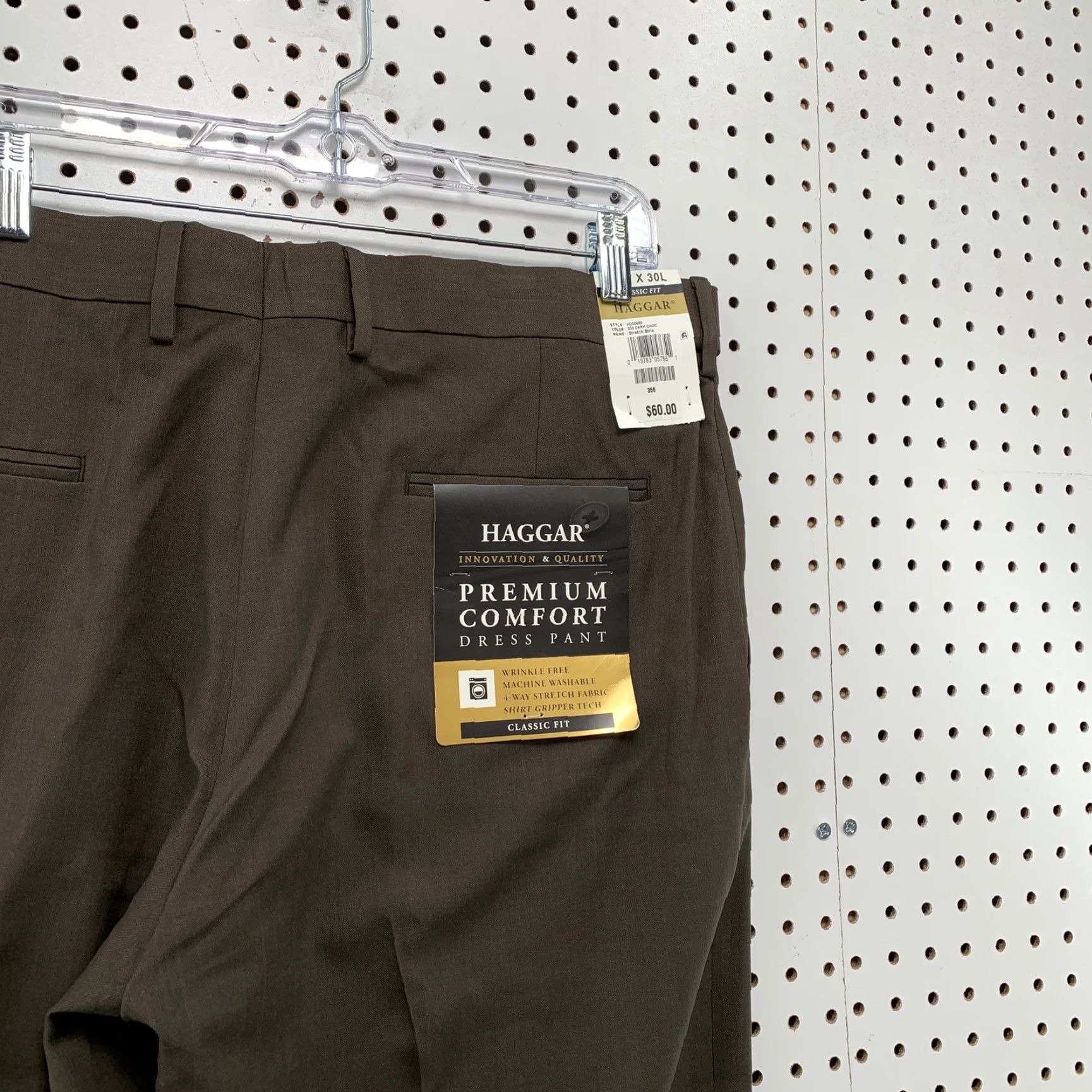 Haggar Haggar Dress Pants Mens 36X30 Brown Hidden Comfort Classic Fit NWT NEW Size US 36 / EU 52 - 5 Thumbnail