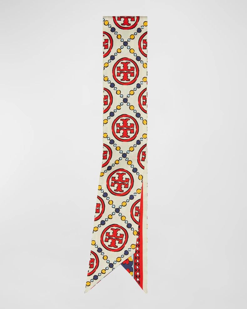 Tory Burch Tory Burch T-Monogram Silk Ribbon Tie Size ONE SIZE - 1 Thumbnail