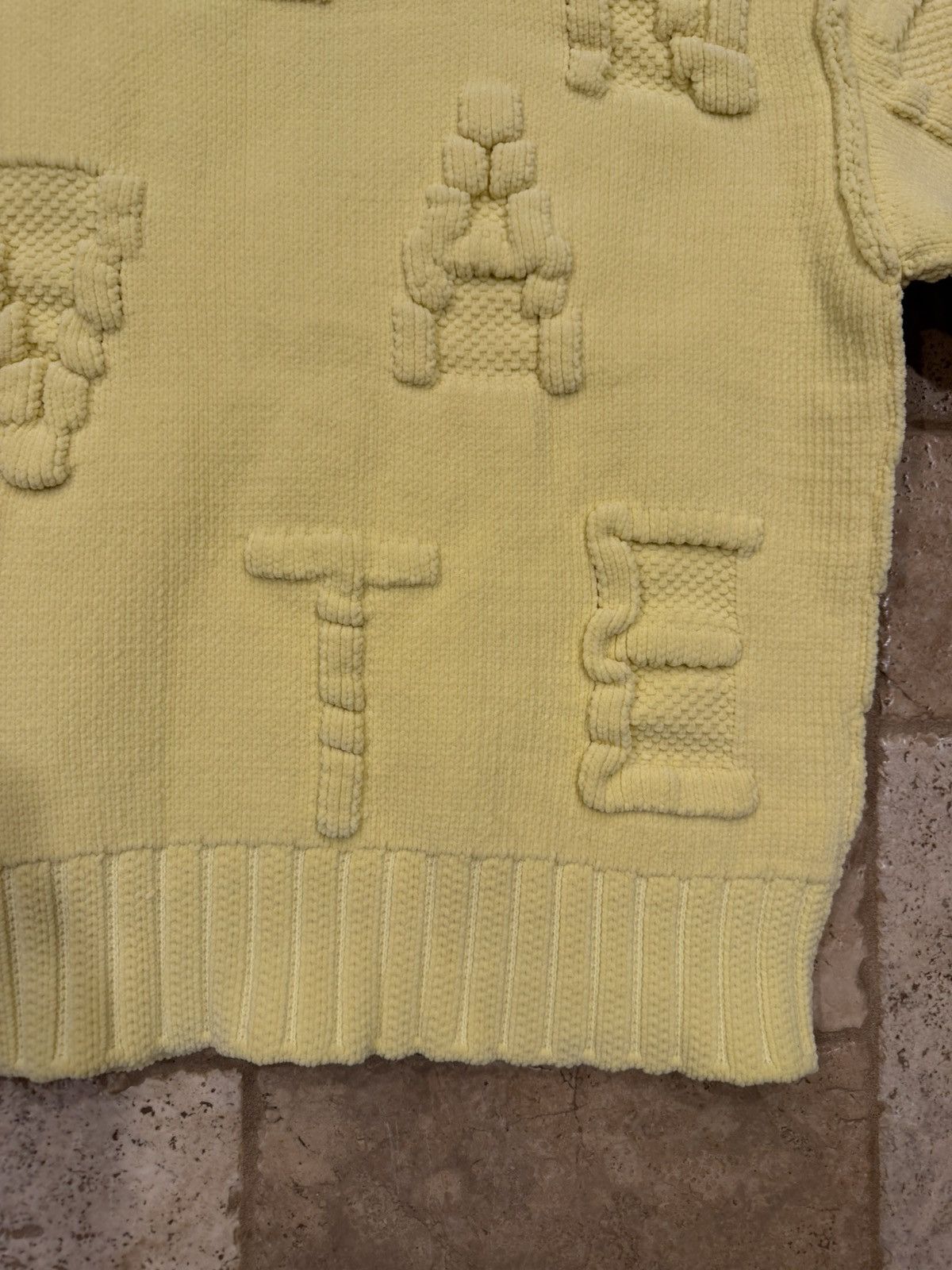 Bottega Veneta Bottega Veneta Yellow Alphabet Chenille Crewneck Sweater Size L / US 10 / IT 46 - 12 Thumbnail