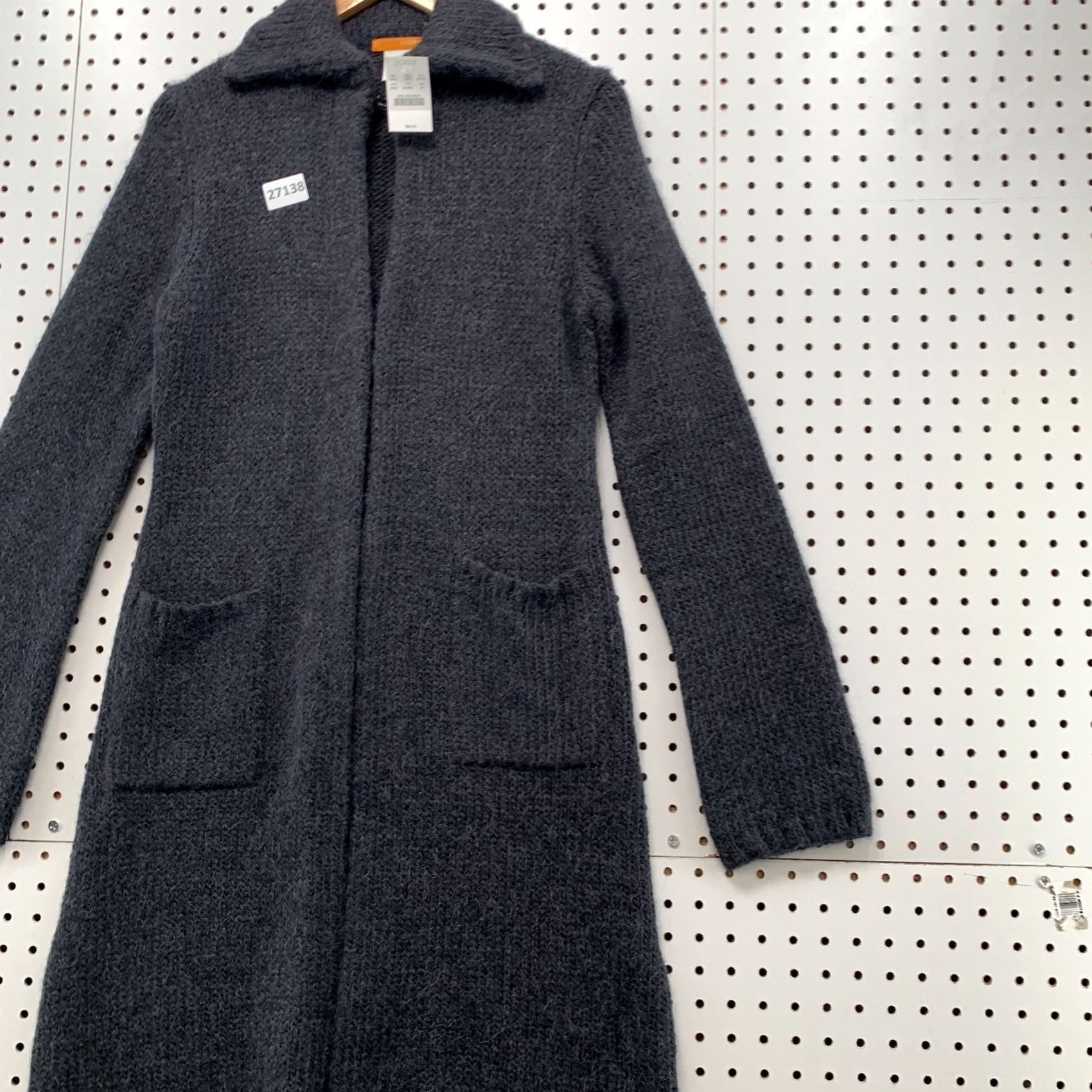 J.Crew VINTAGE J.CREW Coat Womens M Alpaca Knit Gray Hook & Eye NWT 17x40 00 Size M / US 6-8 / IT 42-44 - 4 Thumbnail
