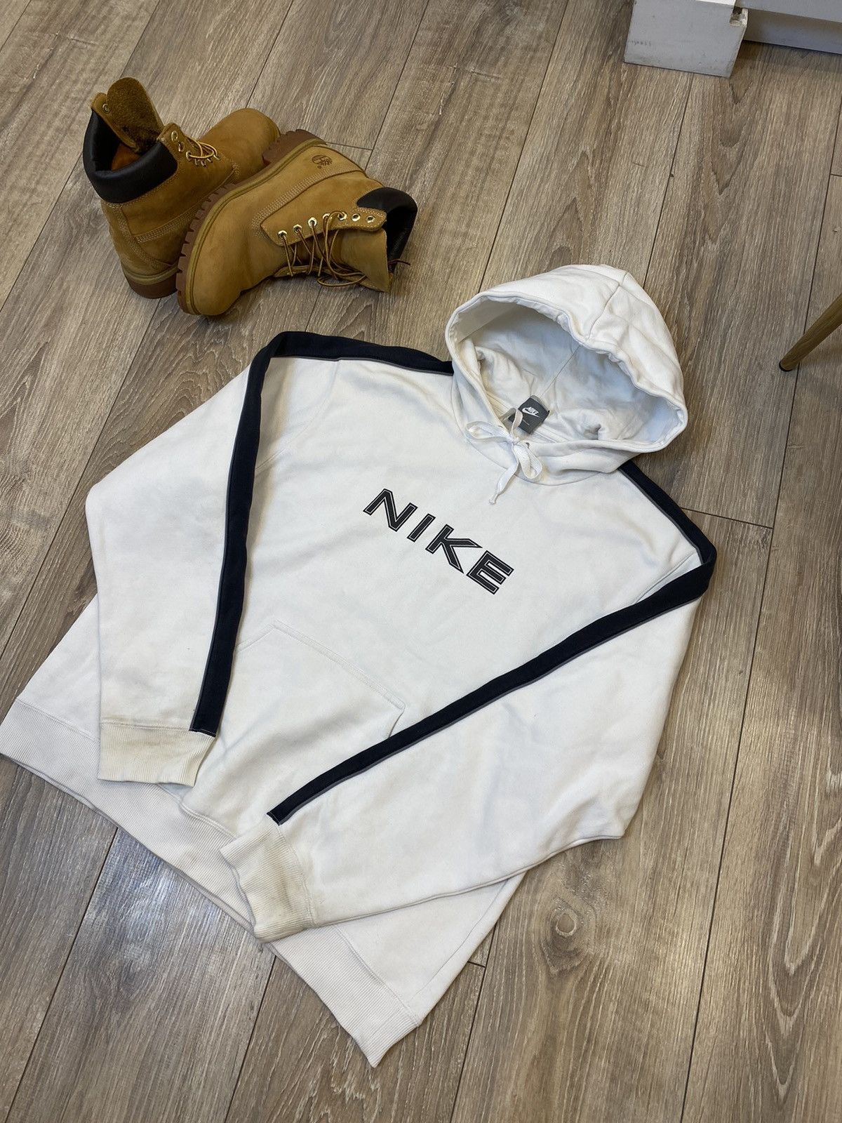 Nike × Vintage NIKE VINTAGE BIG CENTRAL LOGO HOODIE Size US M / EU 48-50 / 2 - 2 Thumbnail
