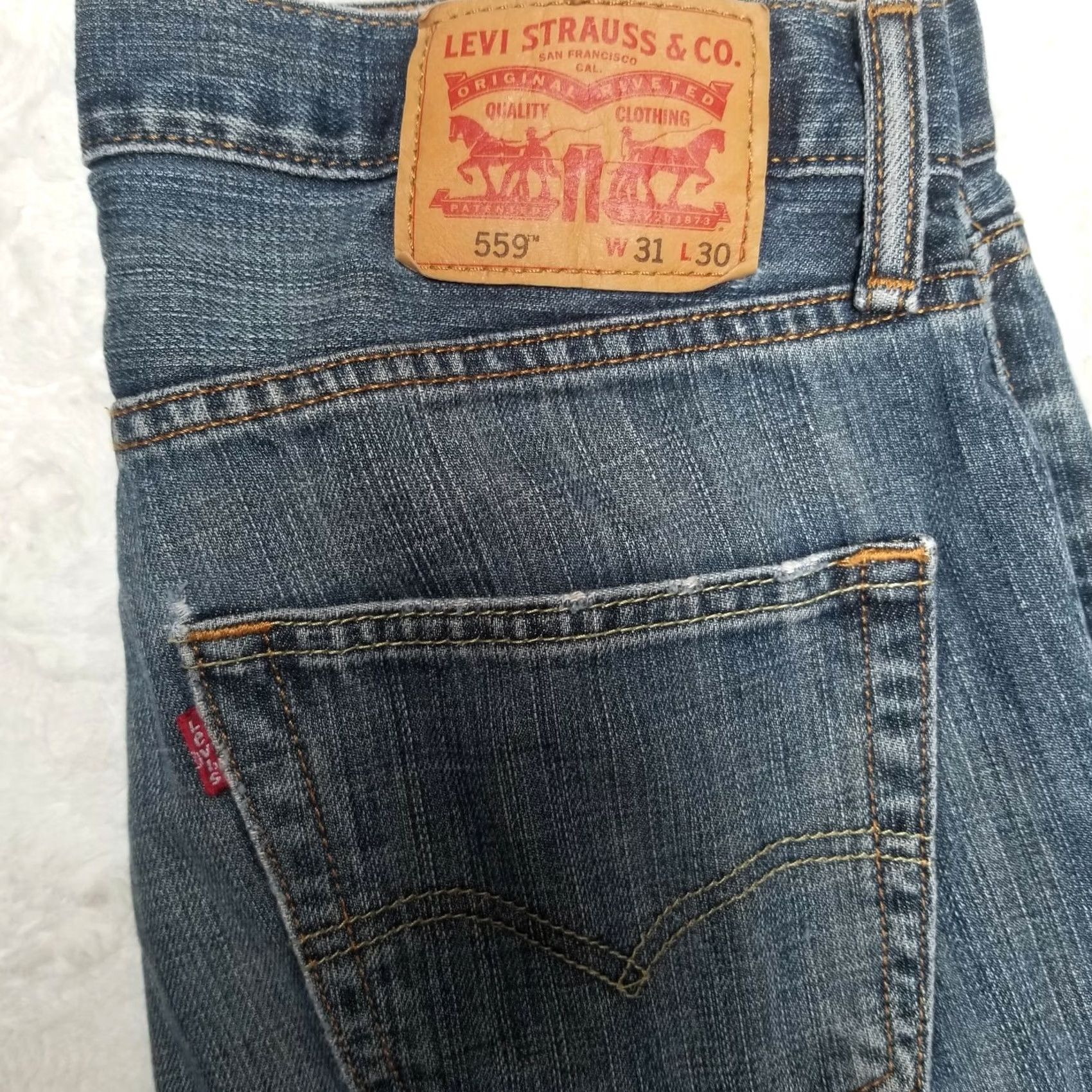 Levi's Levi's 559 Jeans Men Regular Straight Blue Distressed Destroyed 5-Pocket Denim W31 L30 Size US 31 - 5 Thumbnail