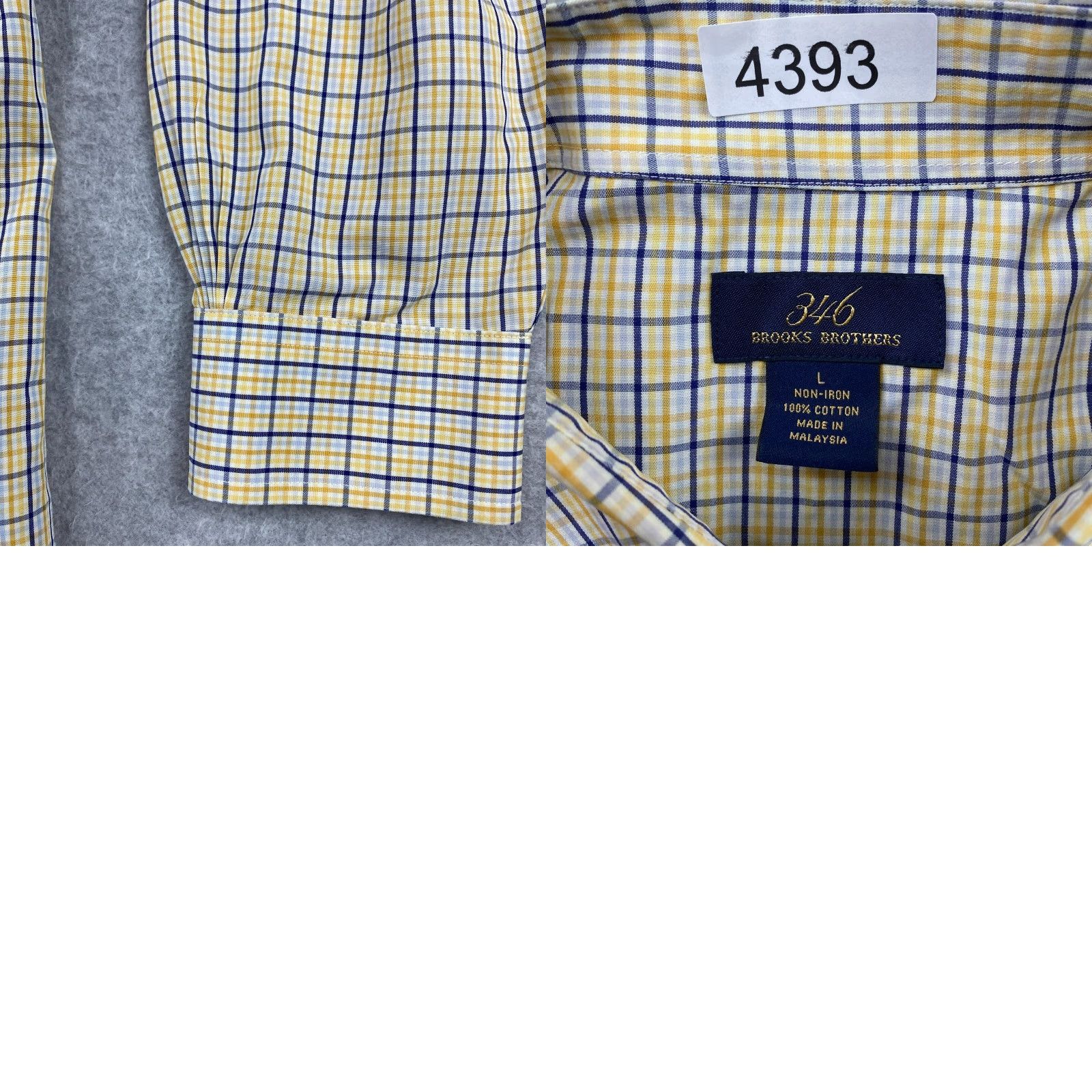 Brooks Brothers Brooks Brothers 346 Button-Up Shirt Mens Large Yellow Check Non Iron Pocket Button-Down Plaid Casual Shirt Size US L / EU 52-54 / 3 - 9 Thumbnail