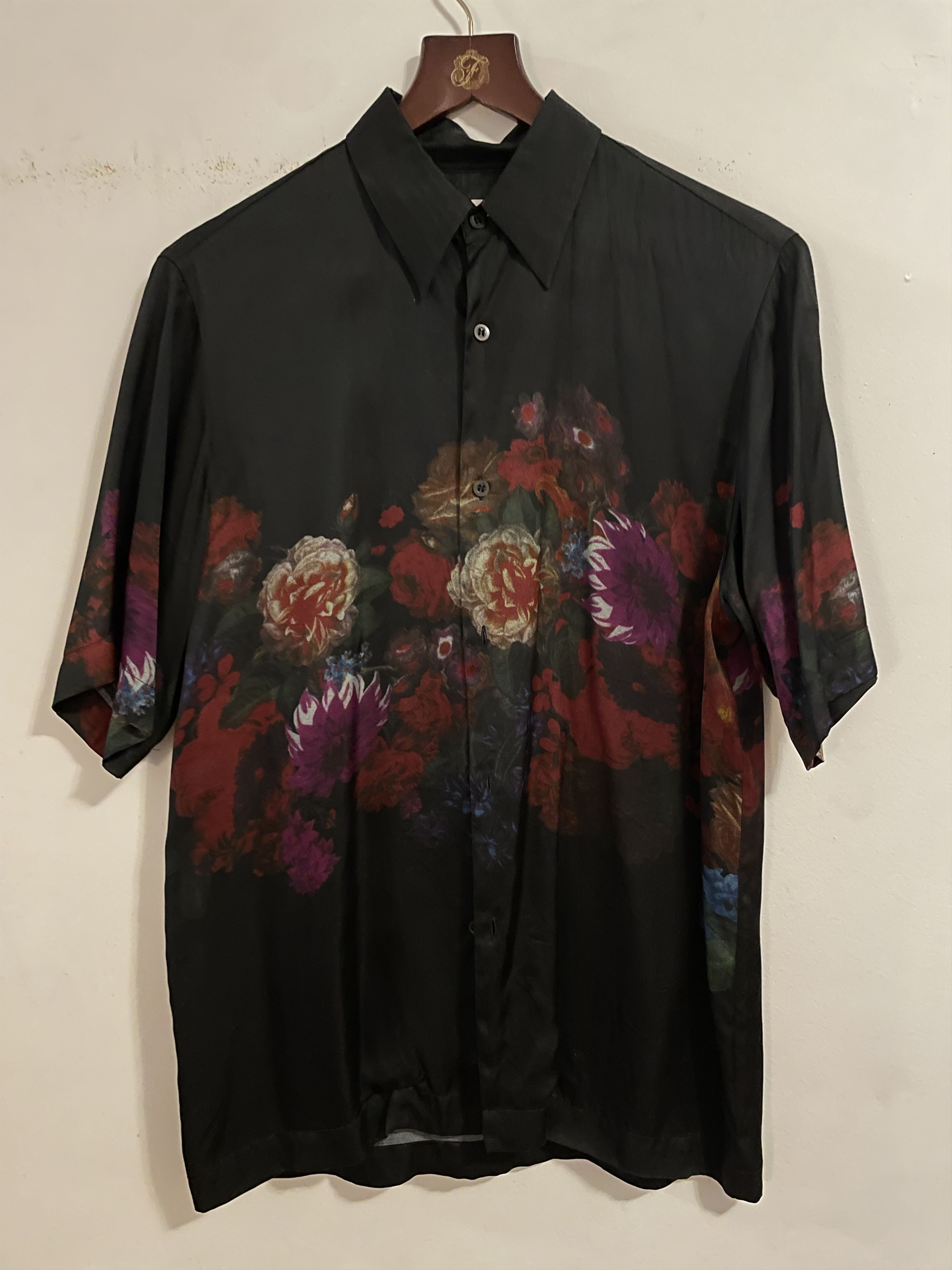 Dries Van Noten DRIES VAN NOTEN Black Floral Print Shirt Size US S / EU 44-46 / 1 - 1 Thumbnail
