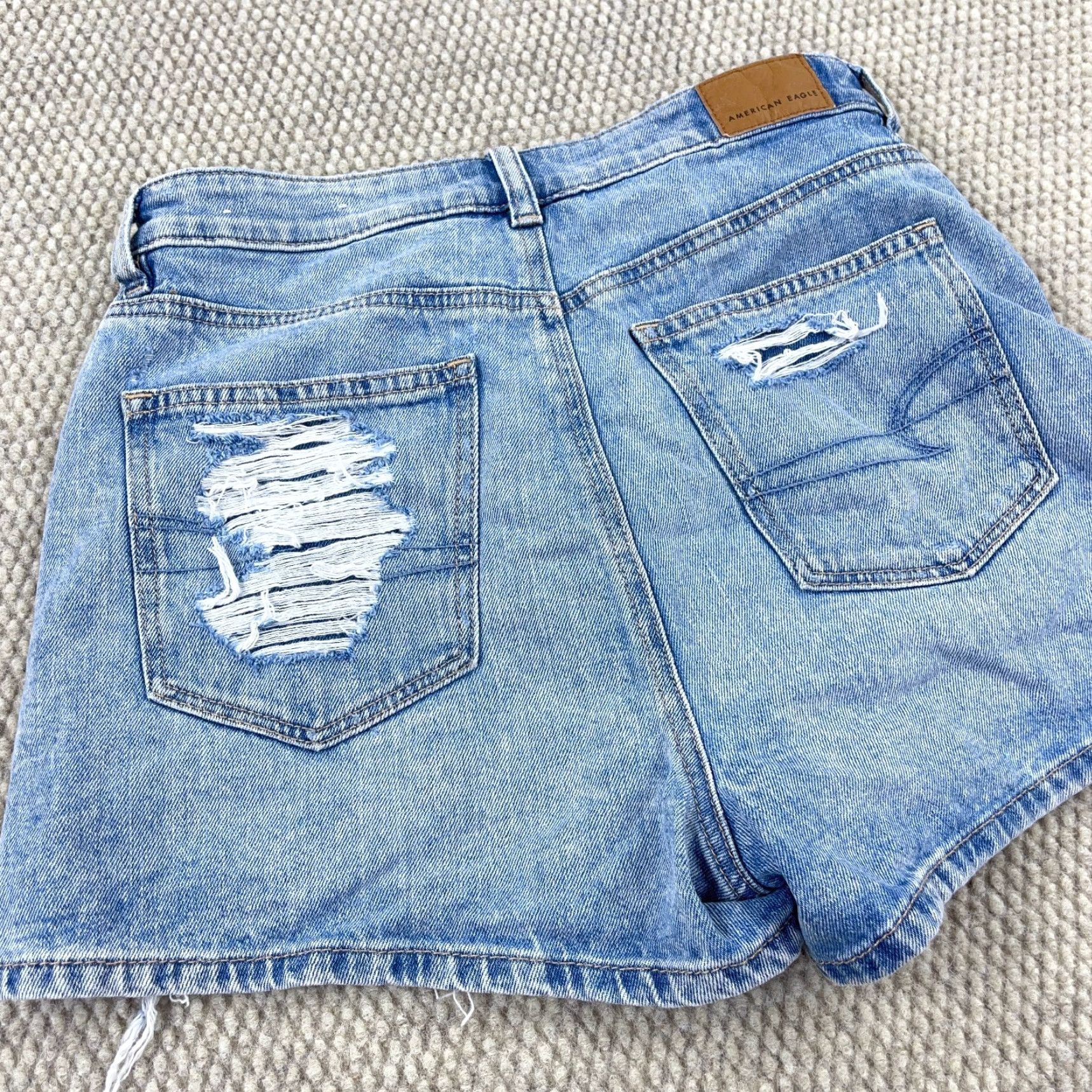American Eagle Outfitters American Eagle Women Shorts 2 Mom High Rise Distressed Med Wash Faded Jorts Blue Size 26" / US 2 / IT 38 - 7 Thumbnail