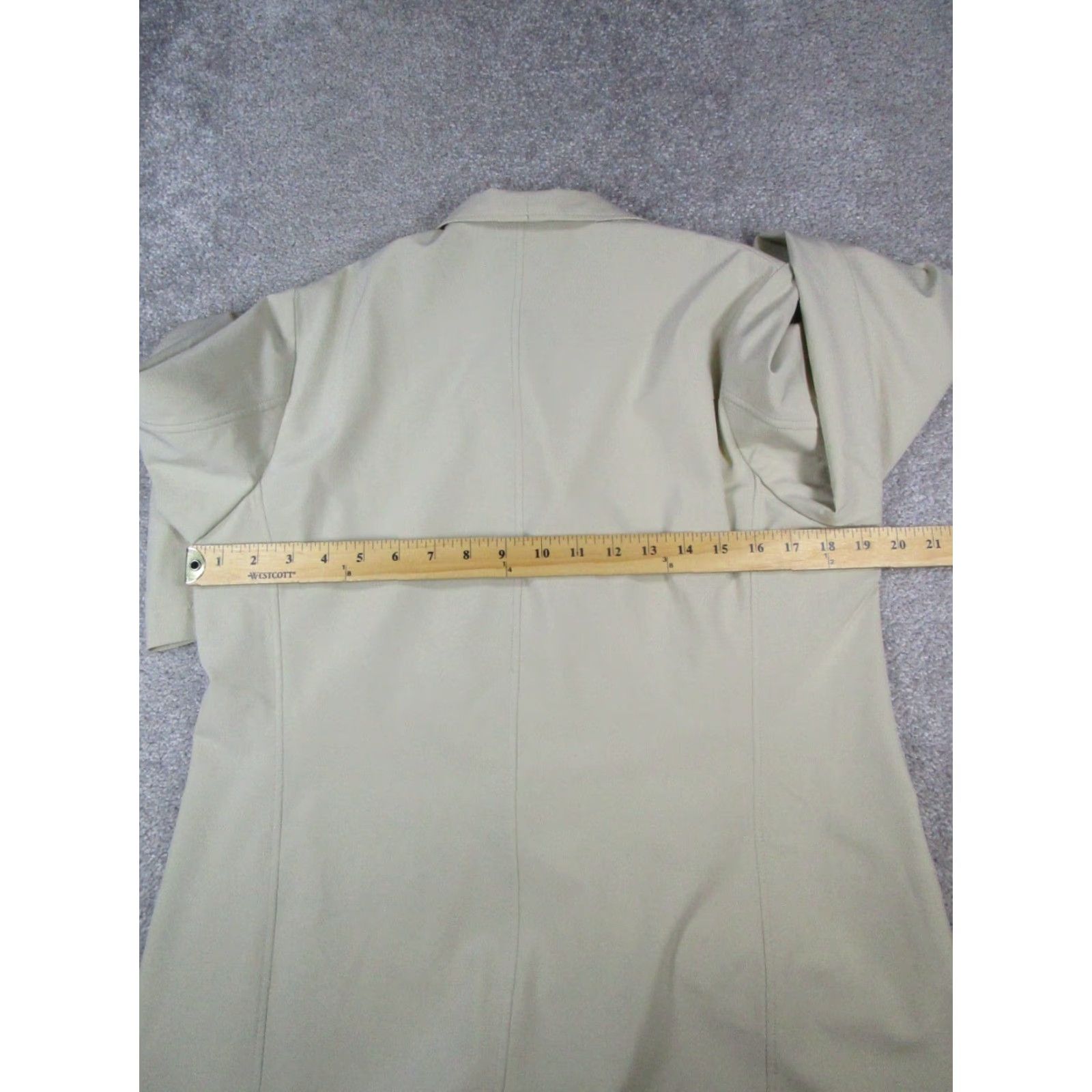 Jil Sander Jil Sander Jacket Womens Large Beige Polyester Solid Mid-Length Long Sleeve Button Closure Regular Fit Women Mens Girls Size L / US 10 / IT 46 - 5 Thumbnail