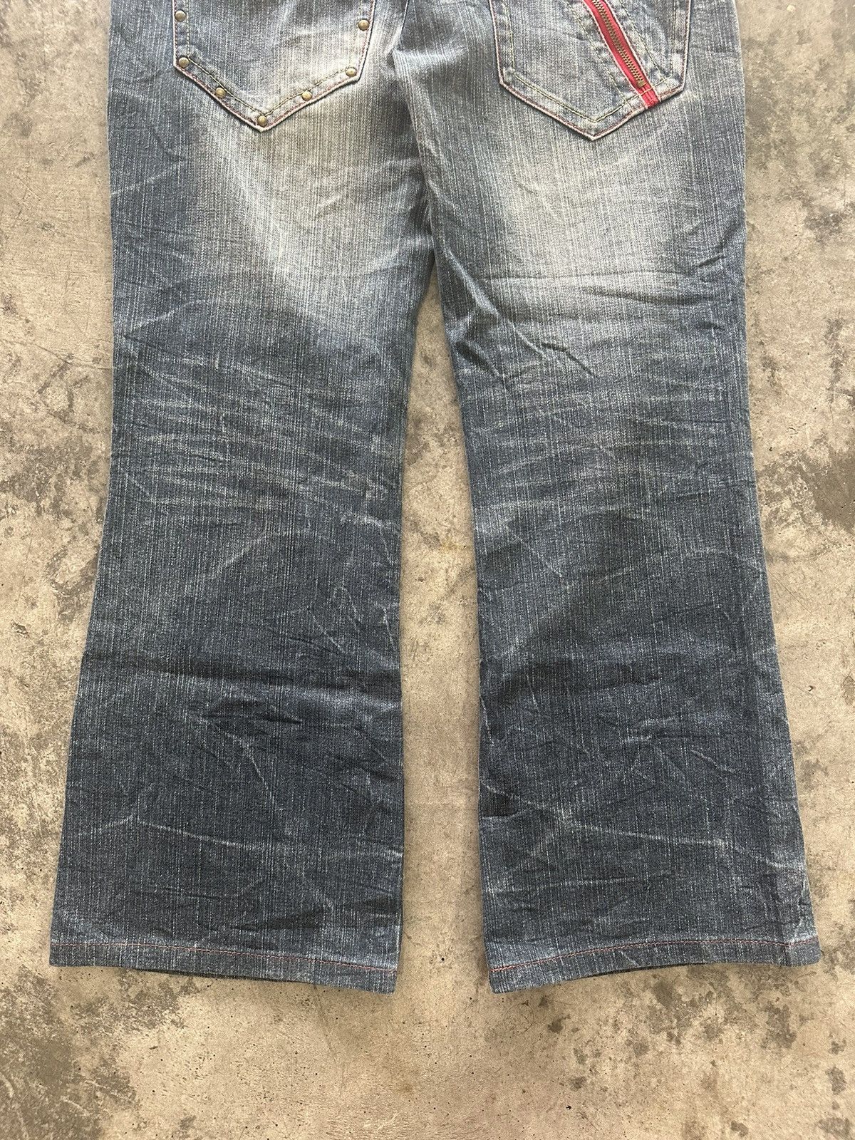 If Six Was Nine × Japanese Brand × Le Grande Bleu (L.G.B.) Flared Japanese Jeans Whisker Wash Size US 33 - 9 Thumbnail