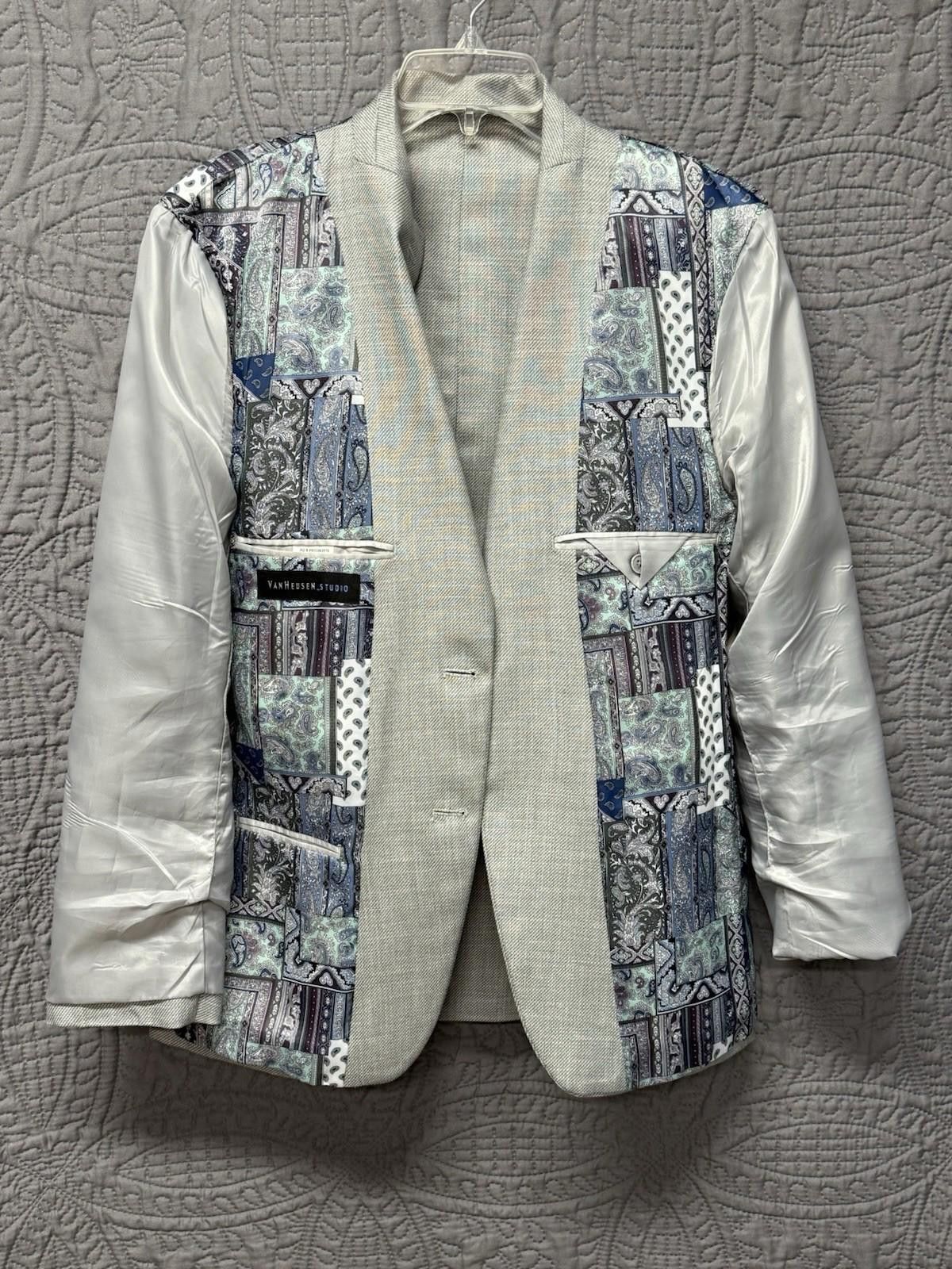 Van Heusen Van Heusen Men's Gray Suit Jacket 38 Regular Size 38R - 6 Thumbnail
